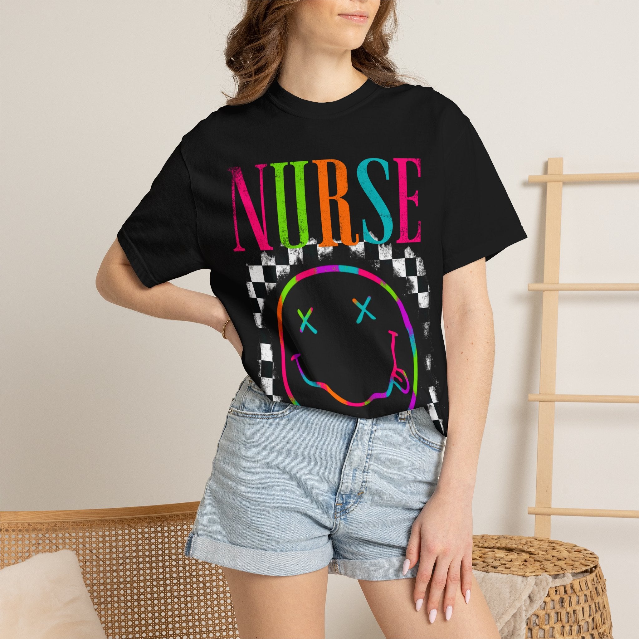 Nurse Neon Smiley T-Shirt