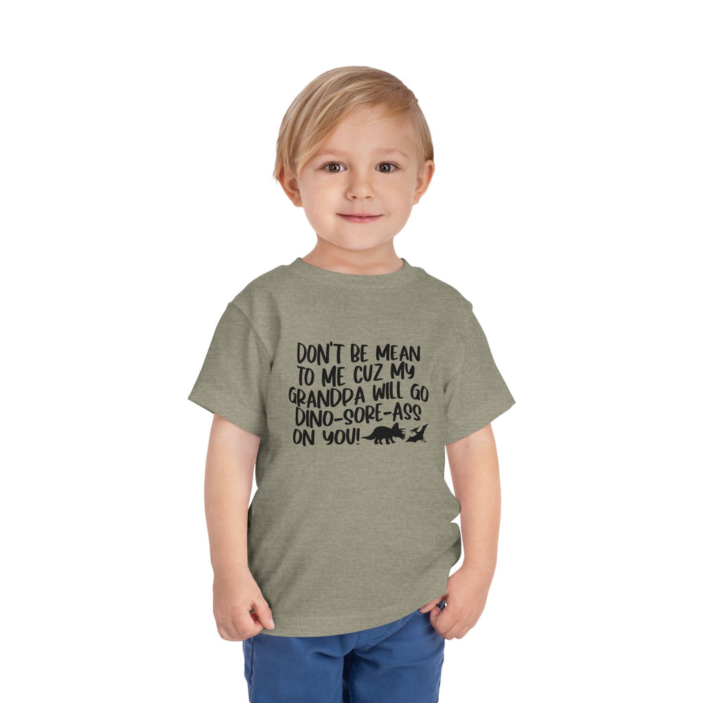 Toddler Tee - "Don't Be Mean to Me Cuz My Grandpa Will Go Dino-sore-ass on You"