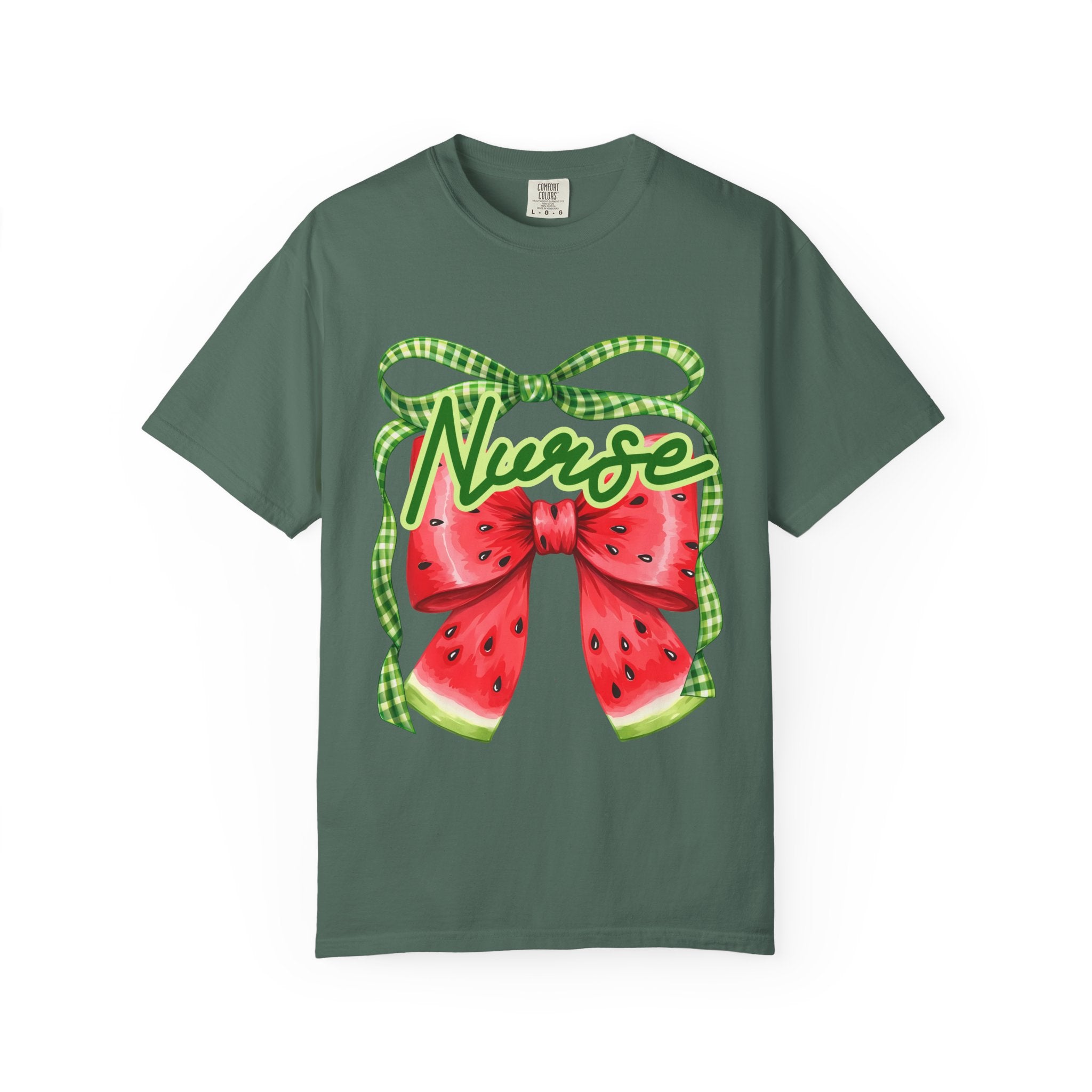Nurse Watermelon Bow T-Shirt — Cute Summer Nurse Gift