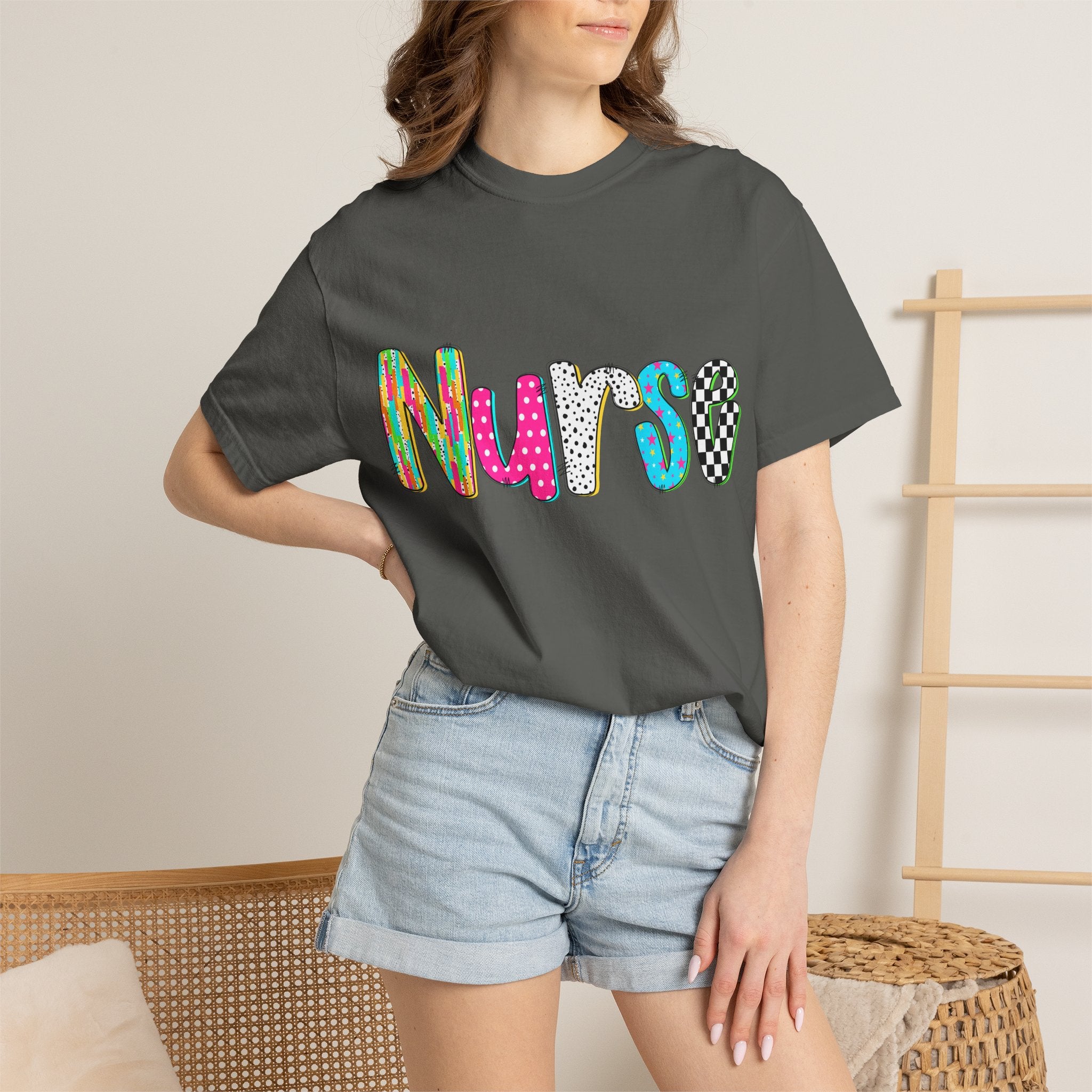 Nurse Colorful Pattern Graphic T-Shirt