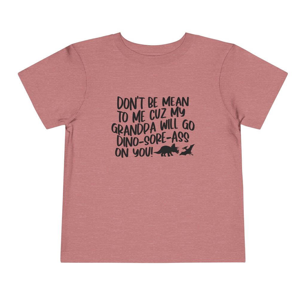 Toddler Tee - "Don't Be Mean to Me Cuz My Grandpa Will Go Dino-sore-ass on You"