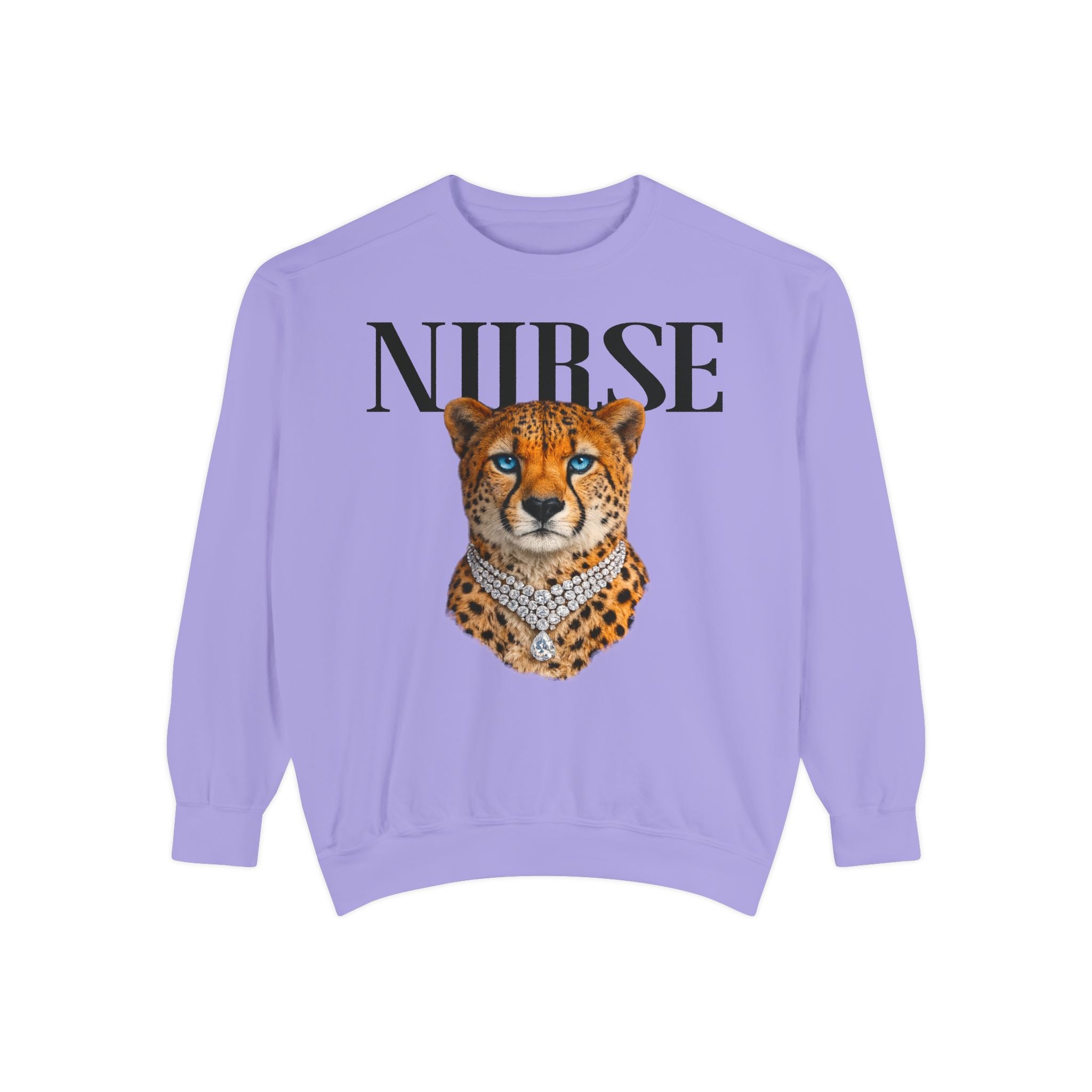 Nurse Cheetah Crewneck Sweatshirt — Fierce Nursing Pride Pullover