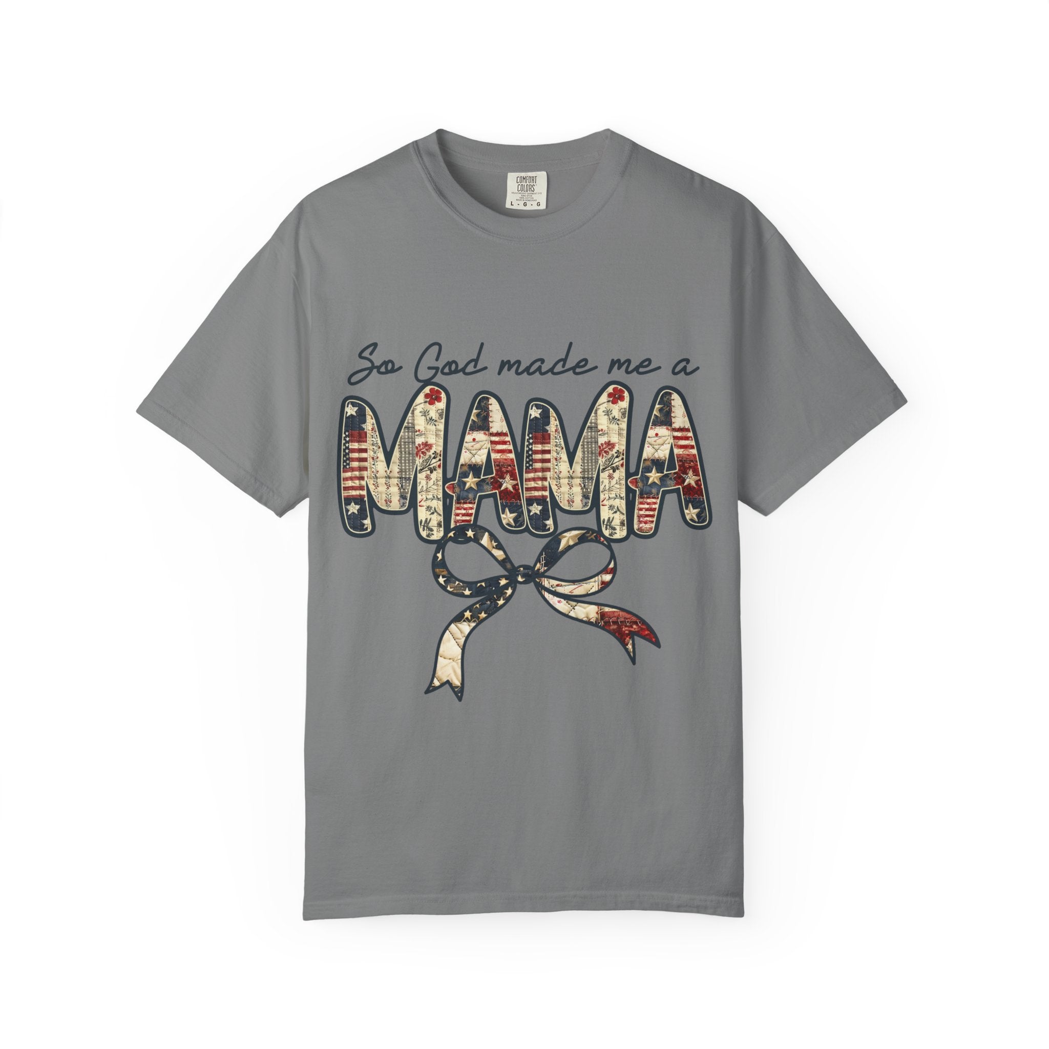 Mama Graphic T-Shirt – “So God Made Me a Mama” Floral Americana Bow Tee