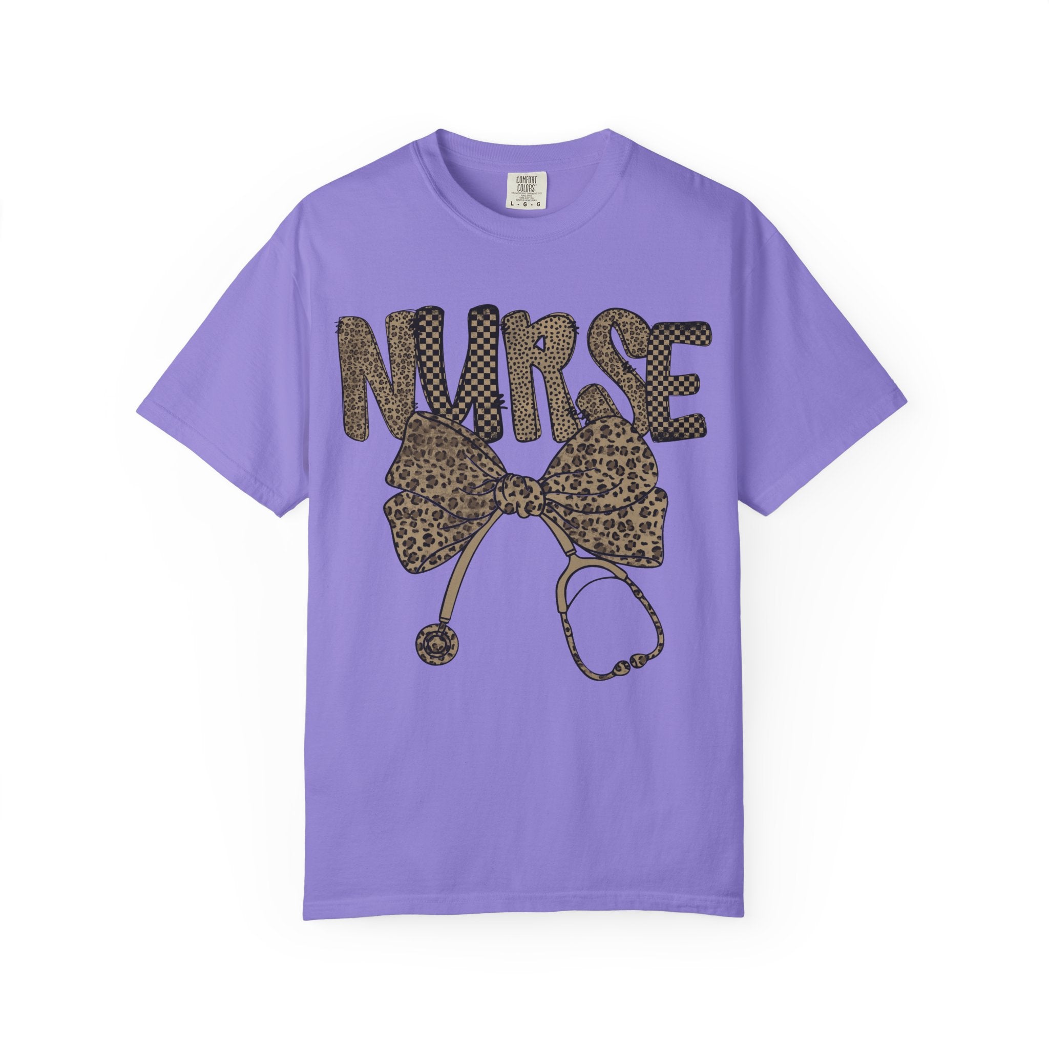 Nurse Leopard Print Stethoscope T-Shirt