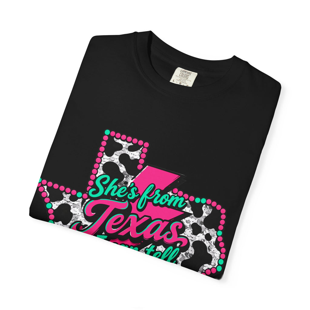 She's From Texas T-Shirt — Leopard State Graphic Tee
