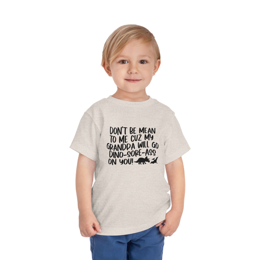 Toddler Tee - "Don't Be Mean to Me Cuz My Grandpa Will Go Dino-sore-ass on You"