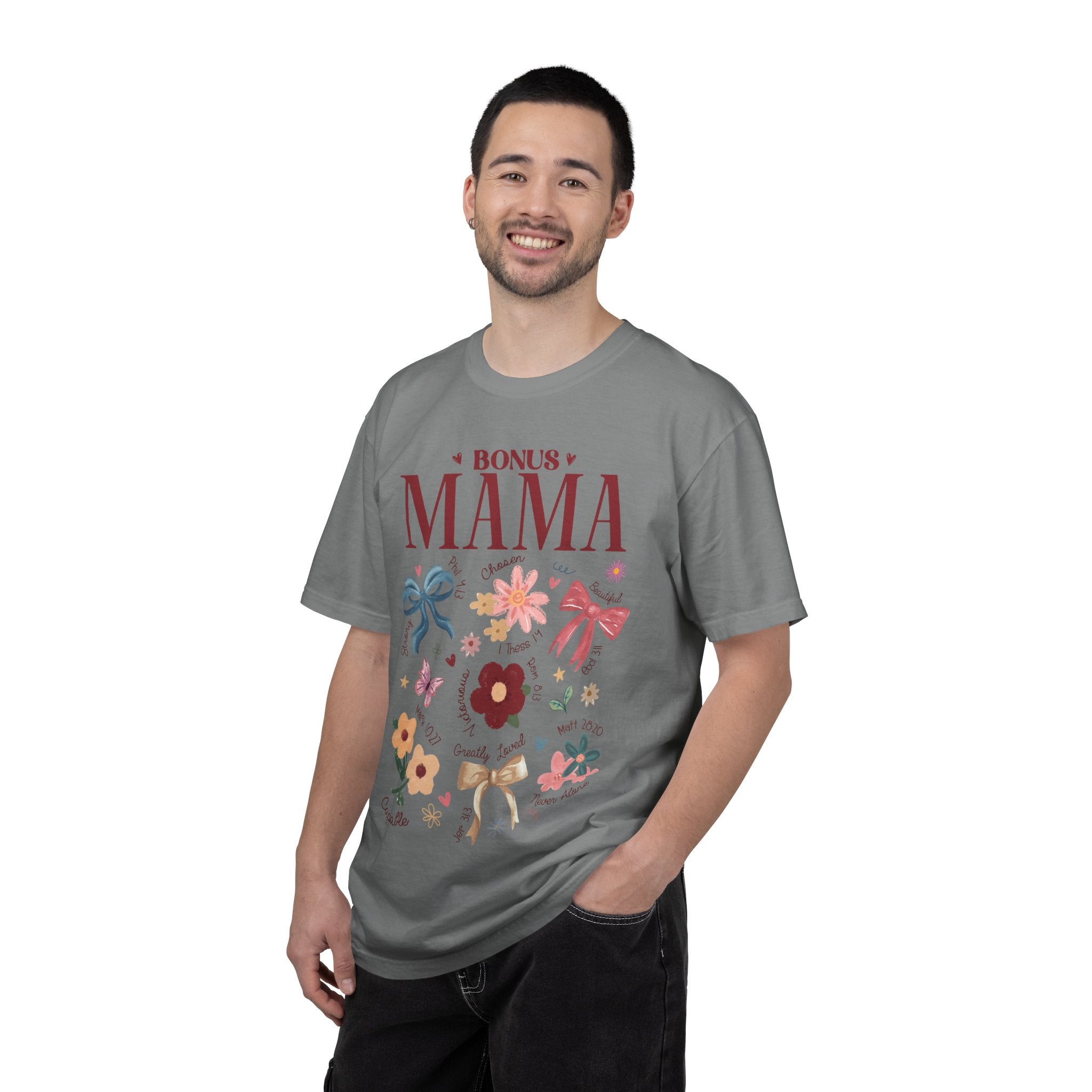 Bonus Mama Floral T-Shirt — Proud Stepmom Gift for Mother’s Day