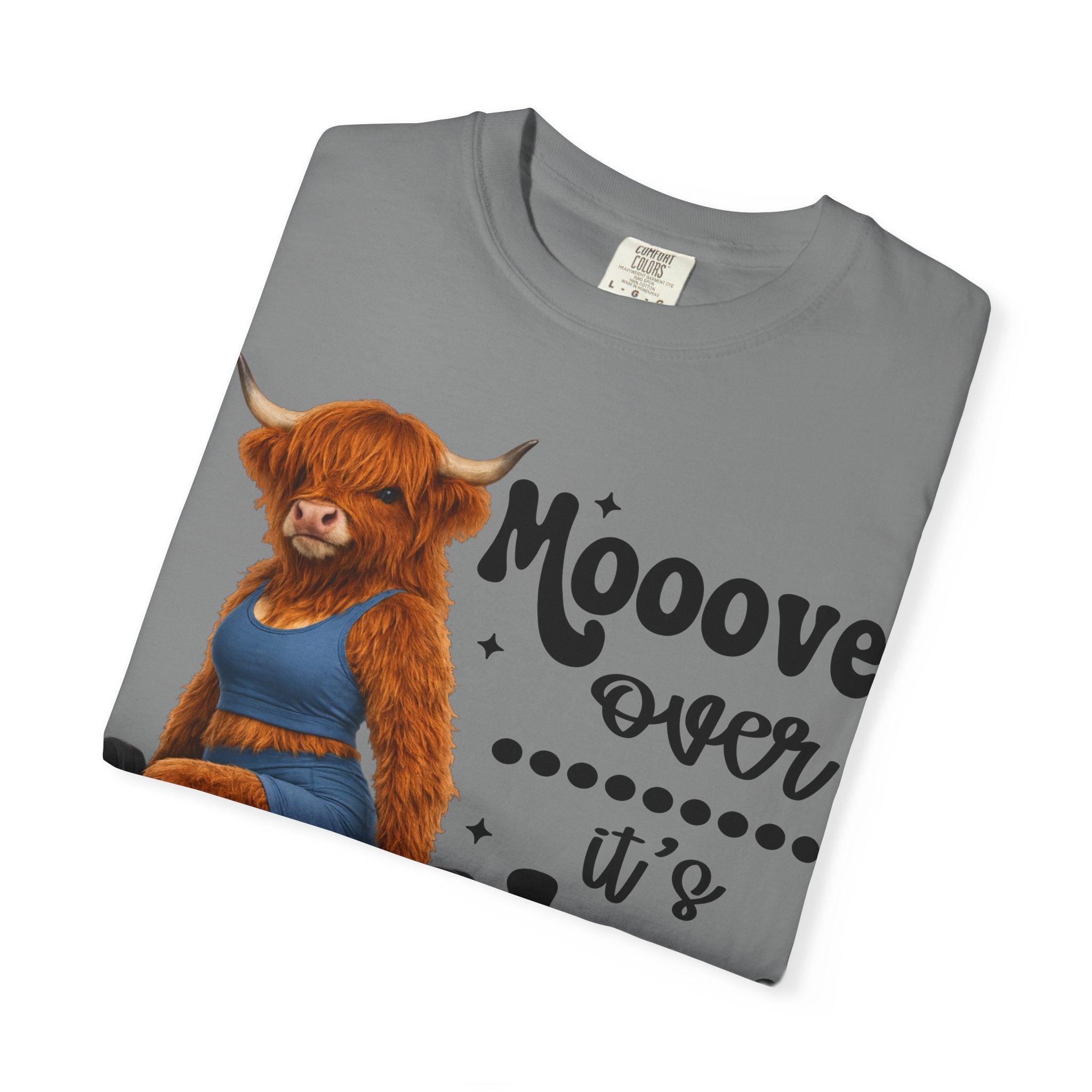 Leg Day Cow Graphic T-Shirt — "Mooove Over It's Leg Day" Funny Gym Tee