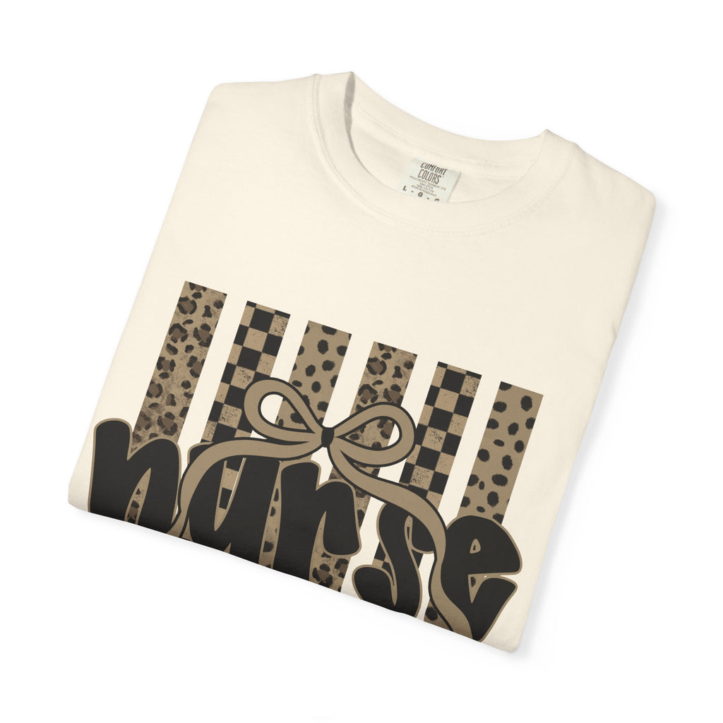 Nurse Leopard Stripes Graphic T-Shirt