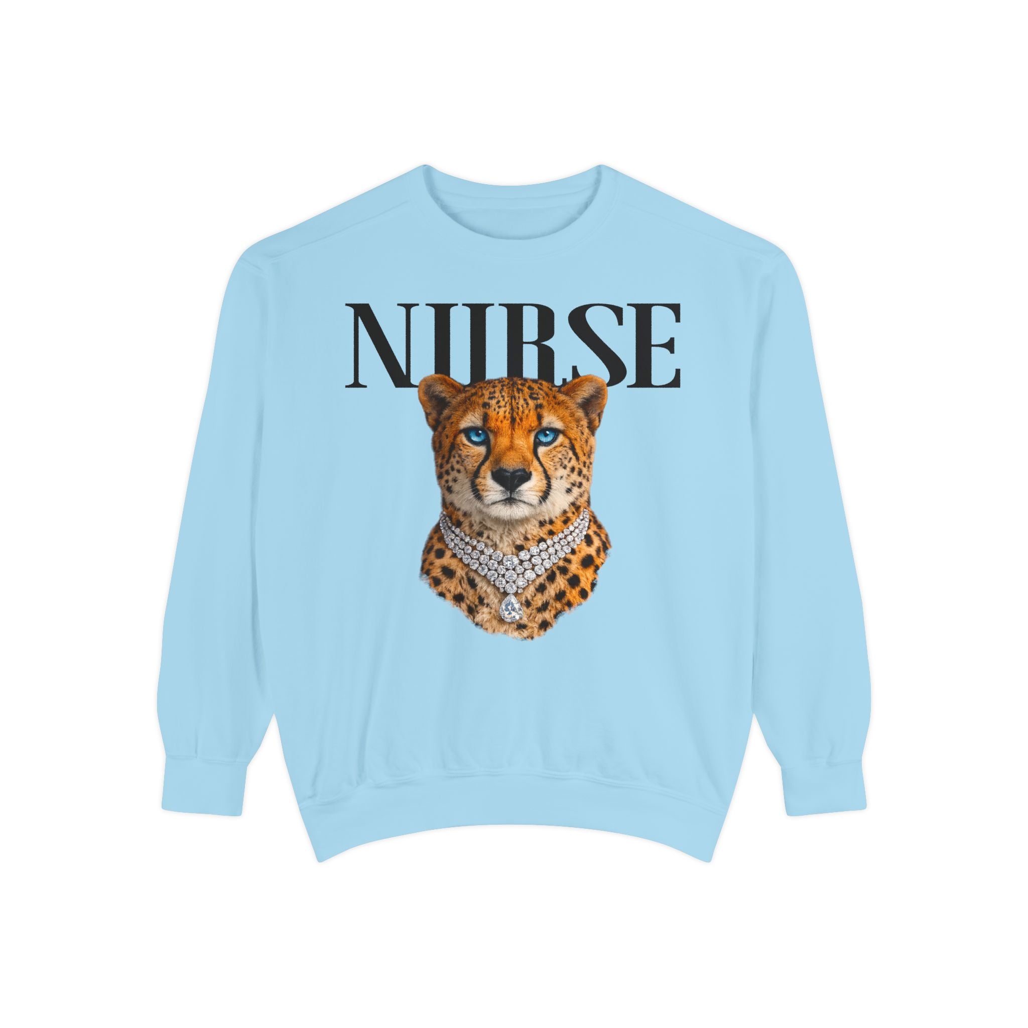 Nurse Cheetah Crewneck Sweatshirt — Fierce Nursing Pride Pullover