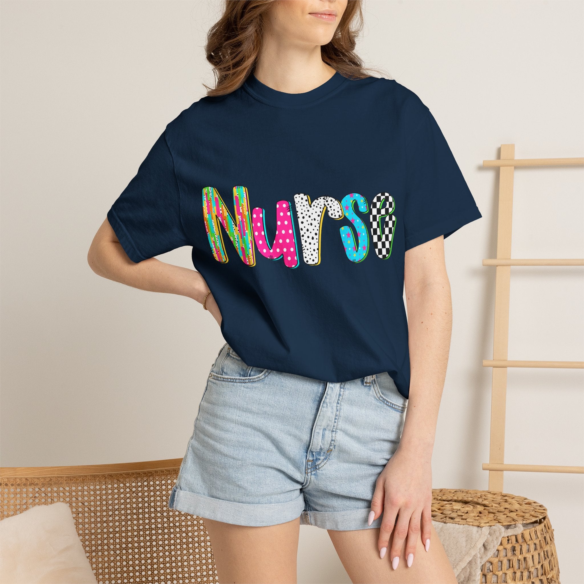 Nurse Colorful Pattern Graphic T-Shirt