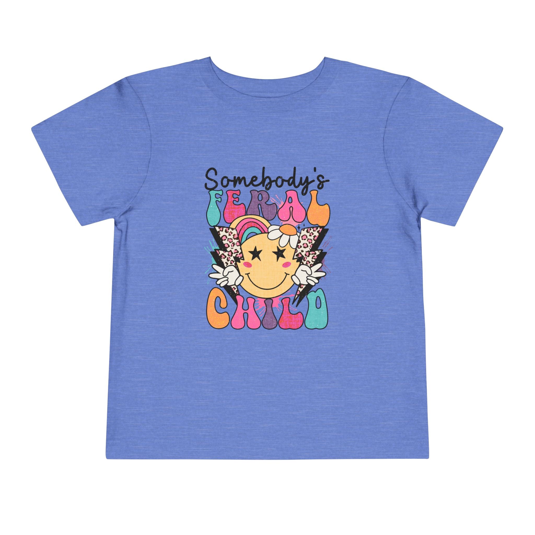 Somebody's Fearless Child Toddler Tee — Retro Rainbow Smiley Graphic