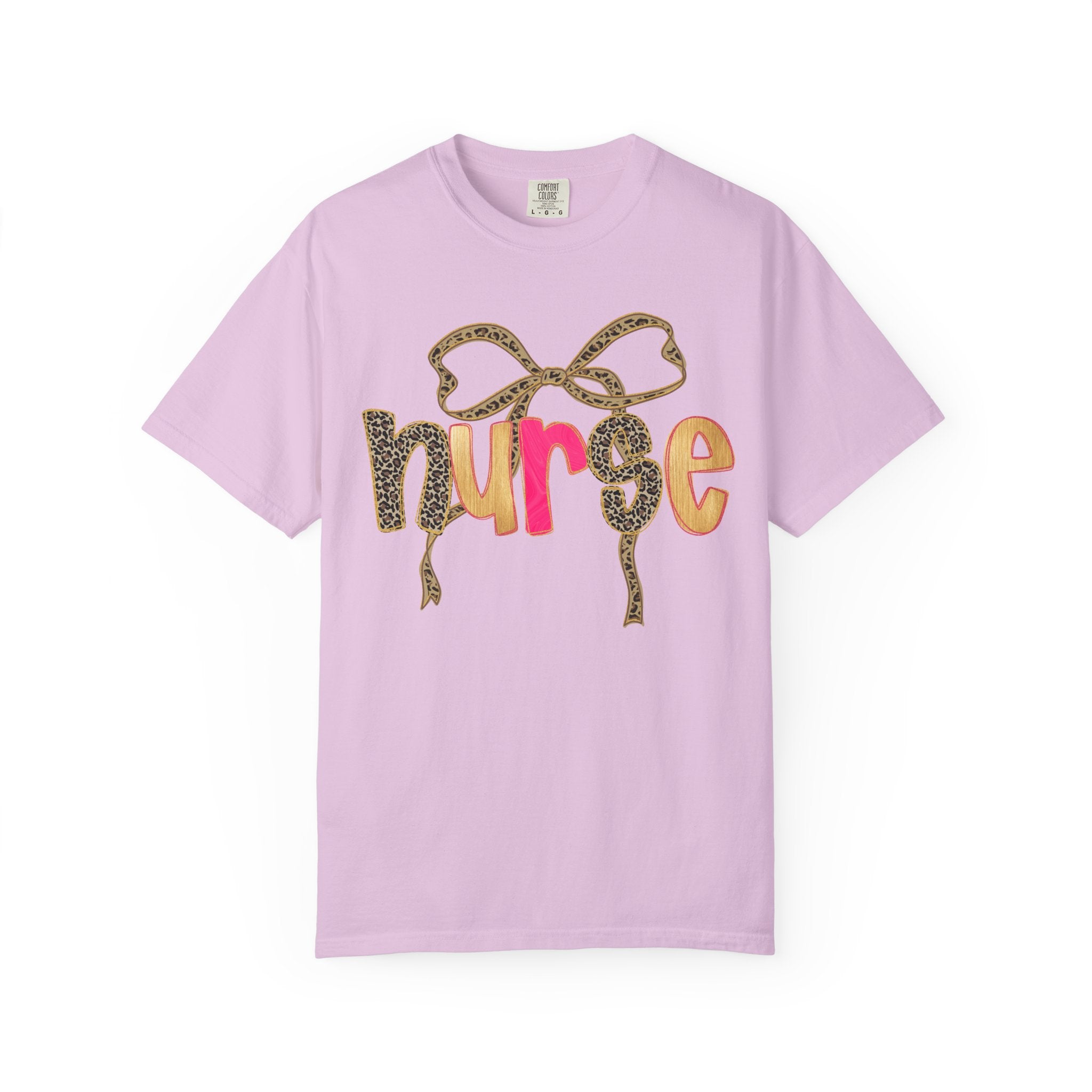 Nurse Leopard Bow T-Shirt — Cute Colorful Nurse Tee