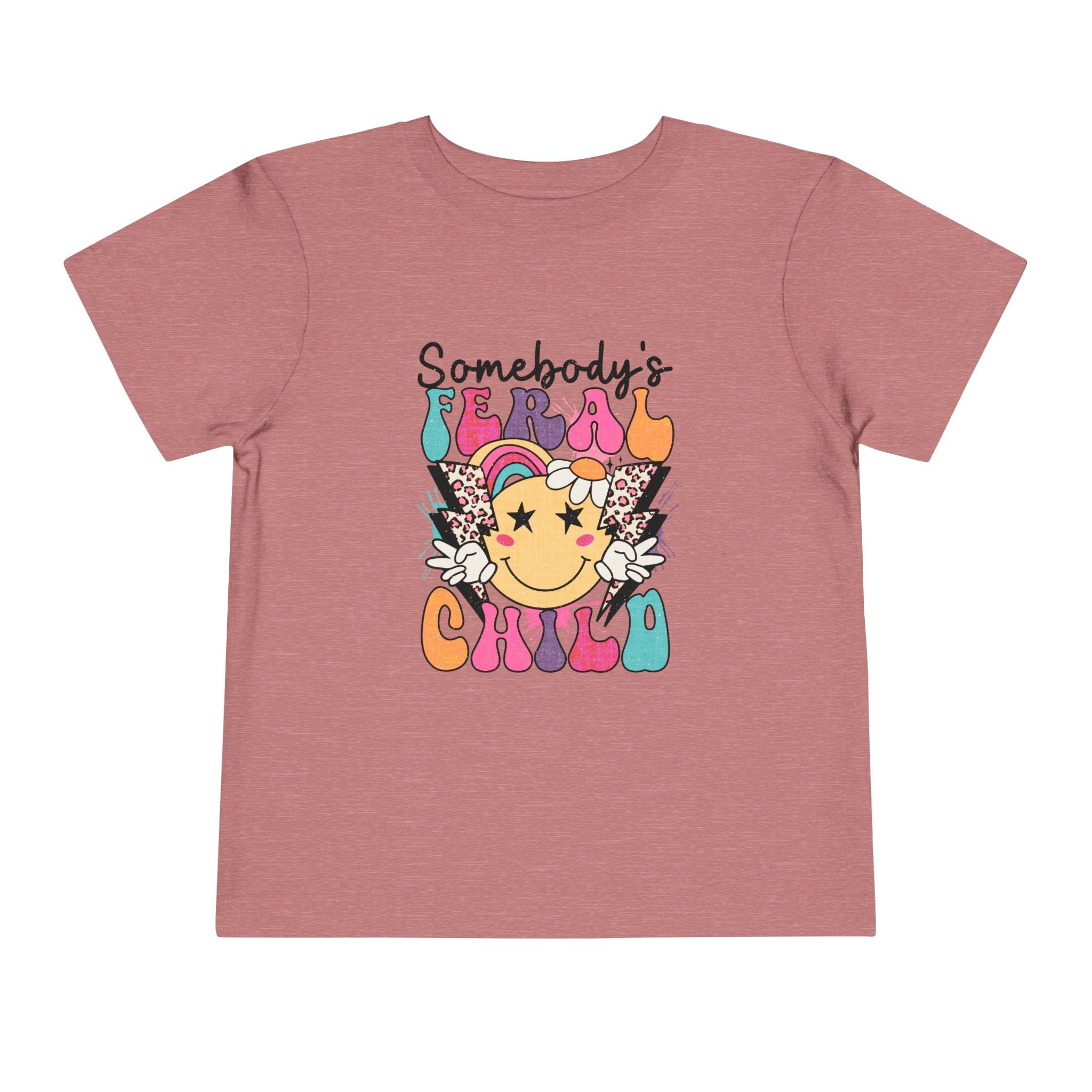 Somebody's Fearless Child Toddler Tee — Retro Rainbow Smiley Graphic