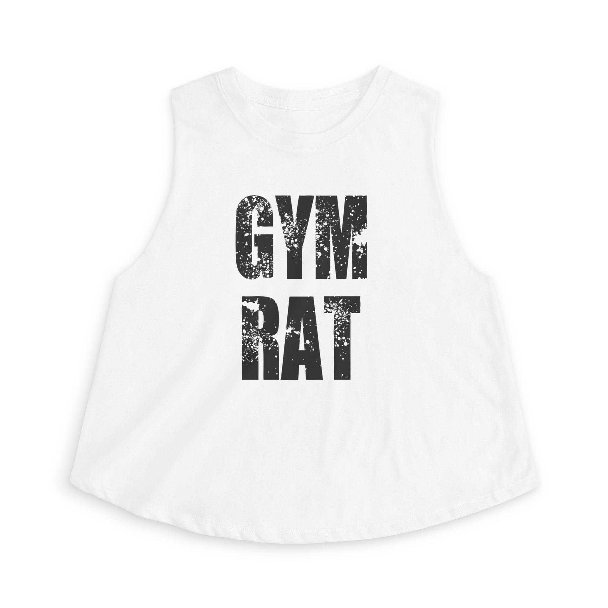 Gym Rat Women's Crop Top — Distressed Fitness Tank for Workout & Gym Lovers
