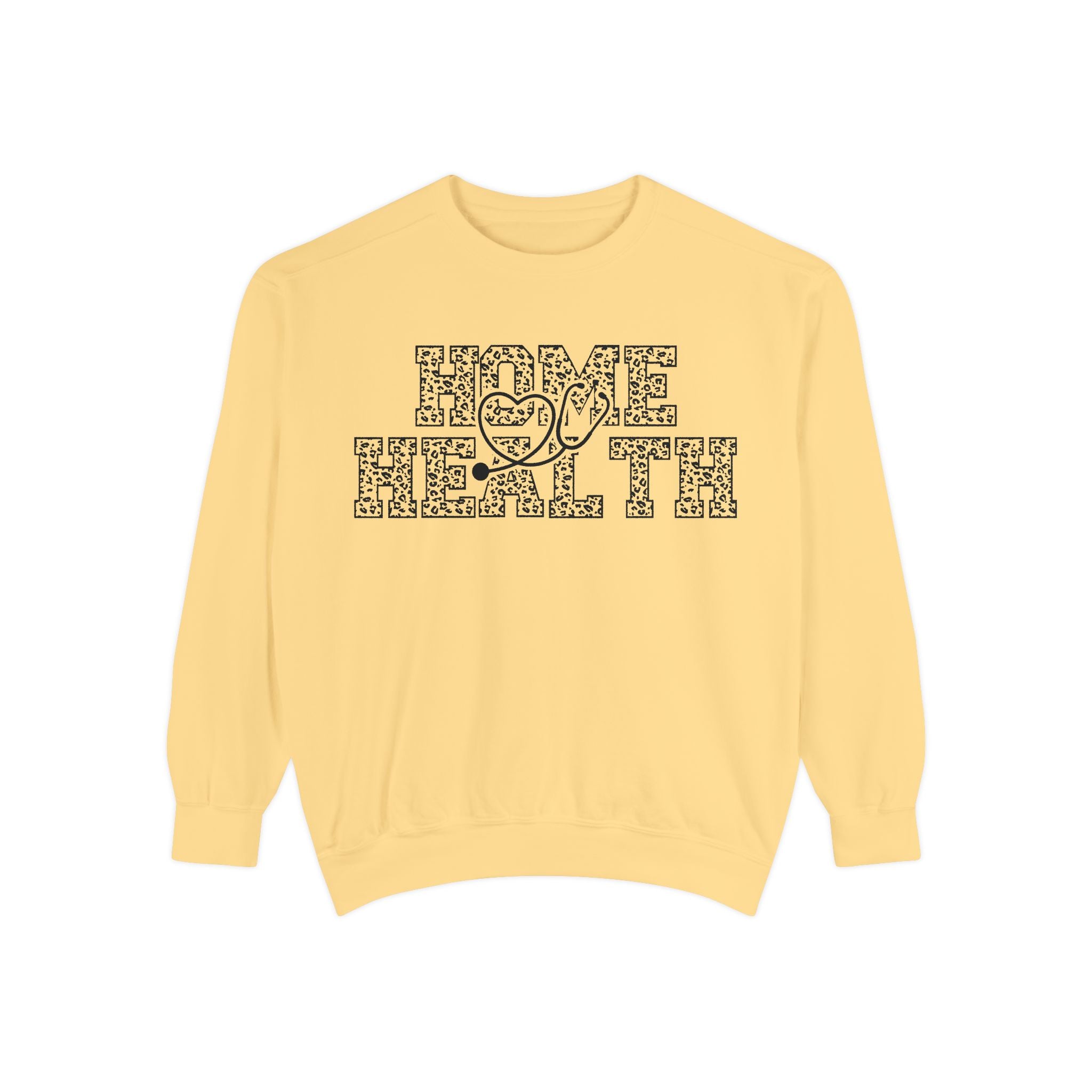 Home Health Crewneck Sweatshirt — Nurse & Caregiver Heart Stethoscope Design