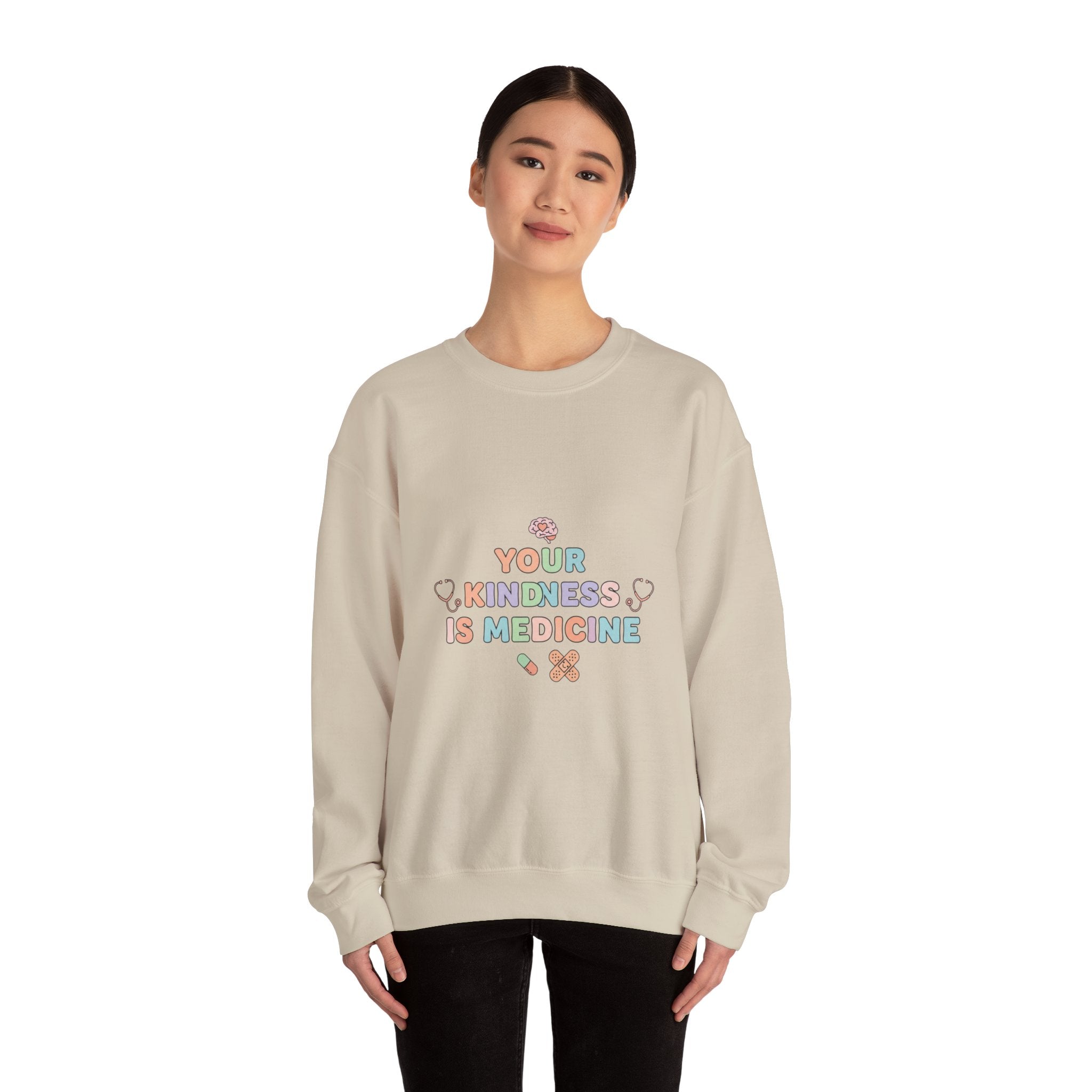 Kindness Is Medicine Sweatshirt | pastel healthcare affirmation, nurse encouragement