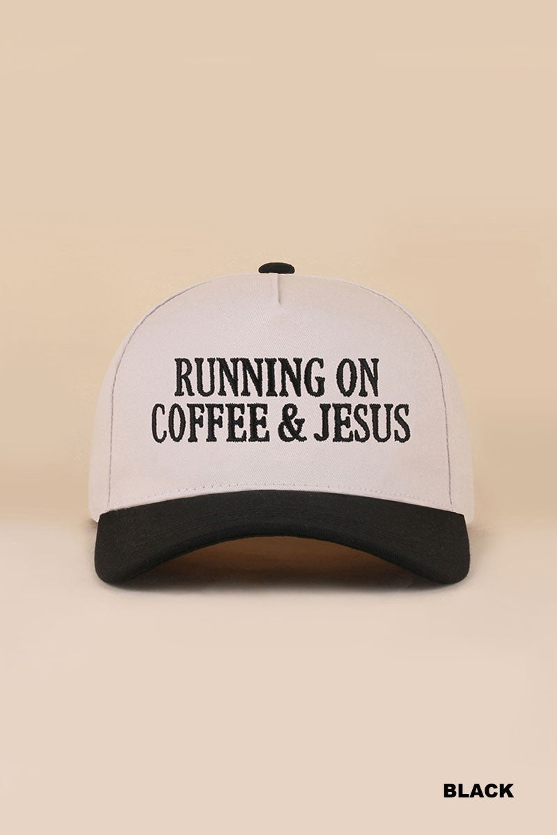 Running On Coffee & Jesus Two Tone Cotton Hat
