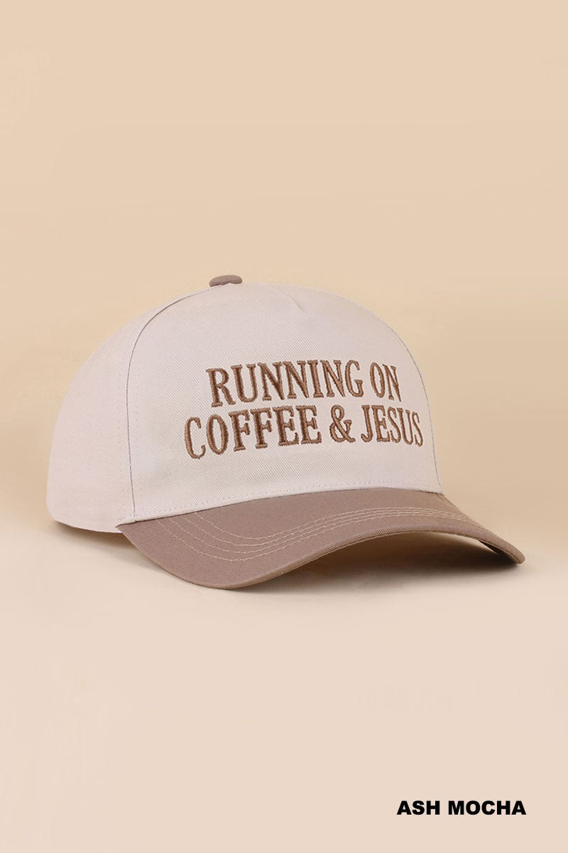 Running On Coffee & Jesus Two Tone Cotton Hat