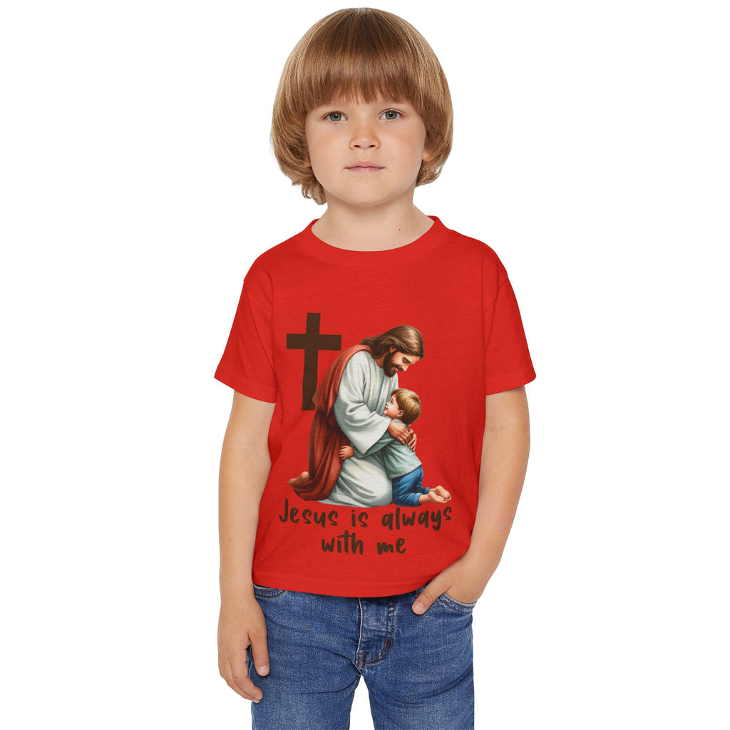 Toddler T‑Shirt — "Jesus Is Always With Me" Religious Kids Tee