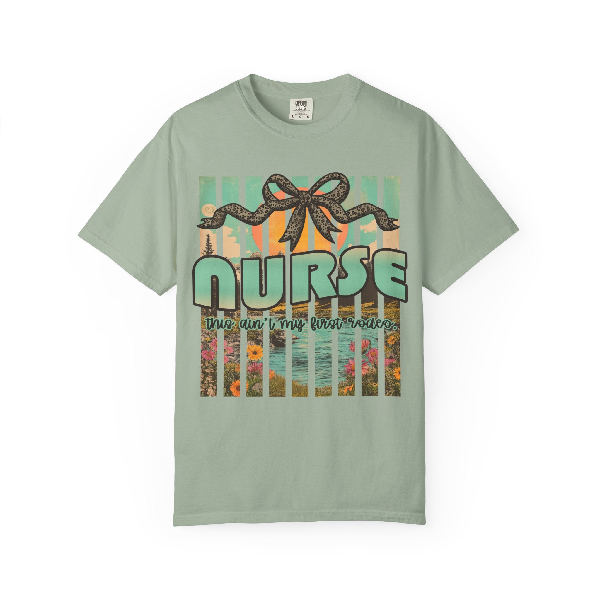 Nurse Floral Ribbon Graphic T-Shirt