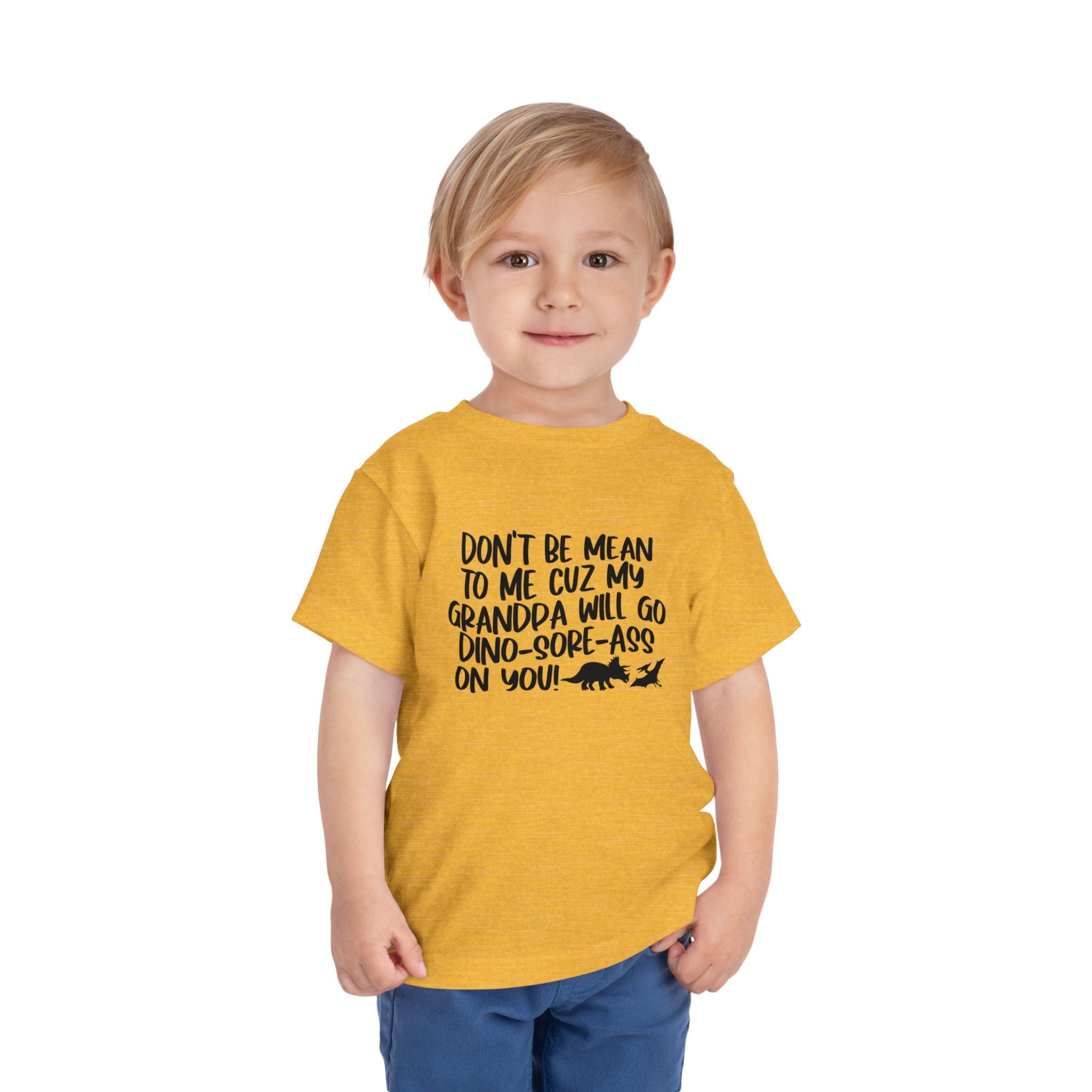 Toddler Tee - "Don't Be Mean to Me Cuz My Grandpa Will Go Dino-sore-ass on You"