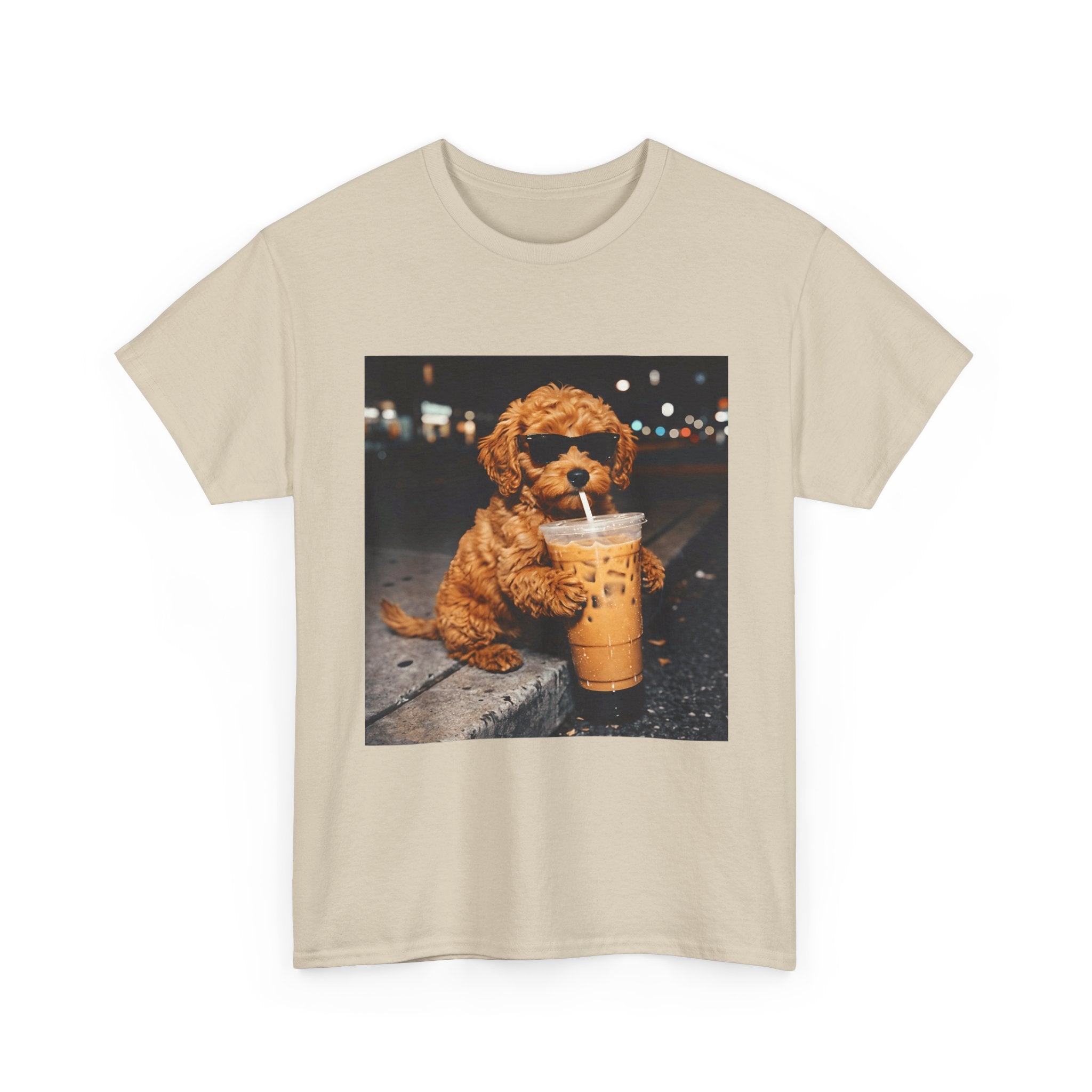 Puppy Drinking Iced Coffee T-Shirt