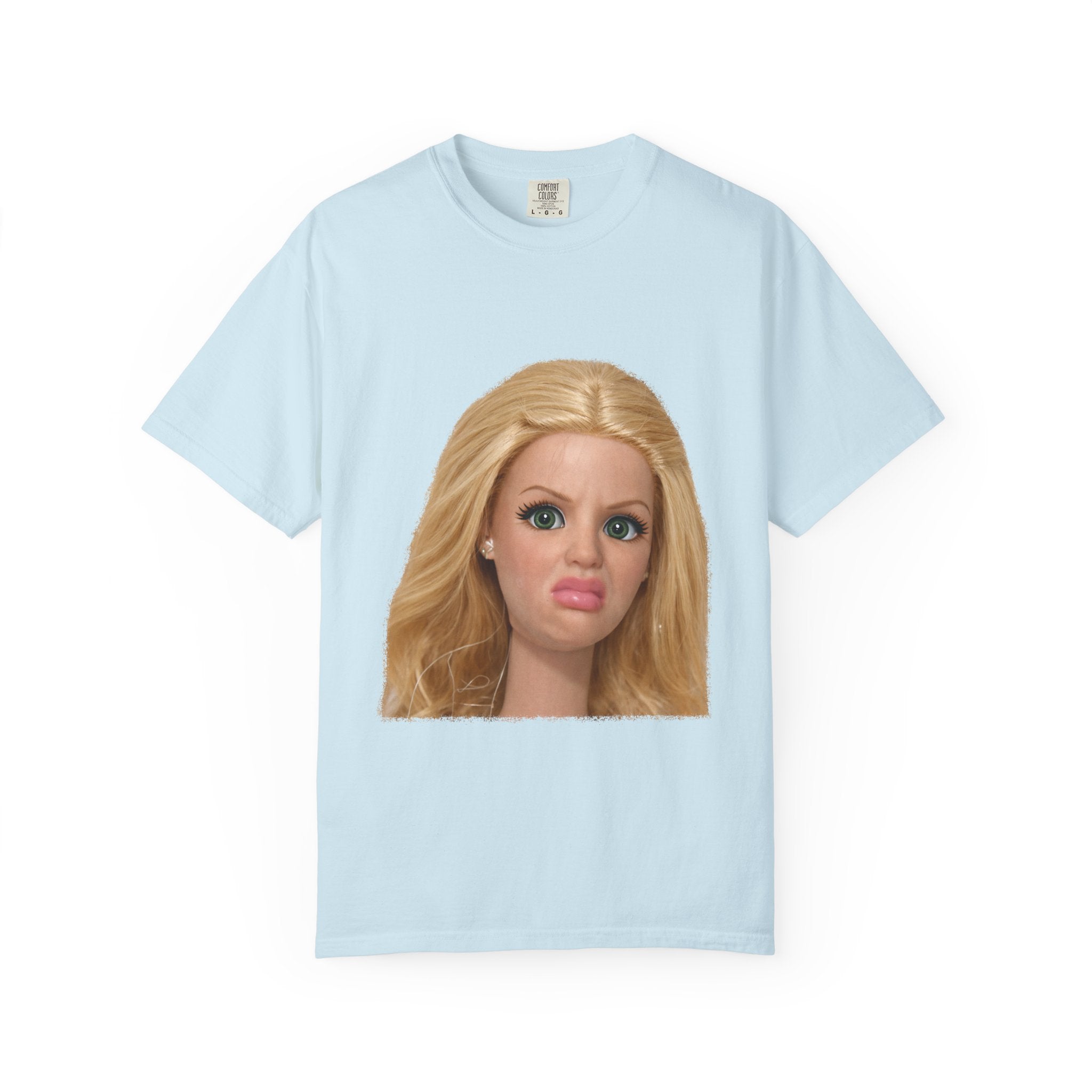 Funny Barbie Face Tee — Sassy Doll Expression Graphic T-Shirt