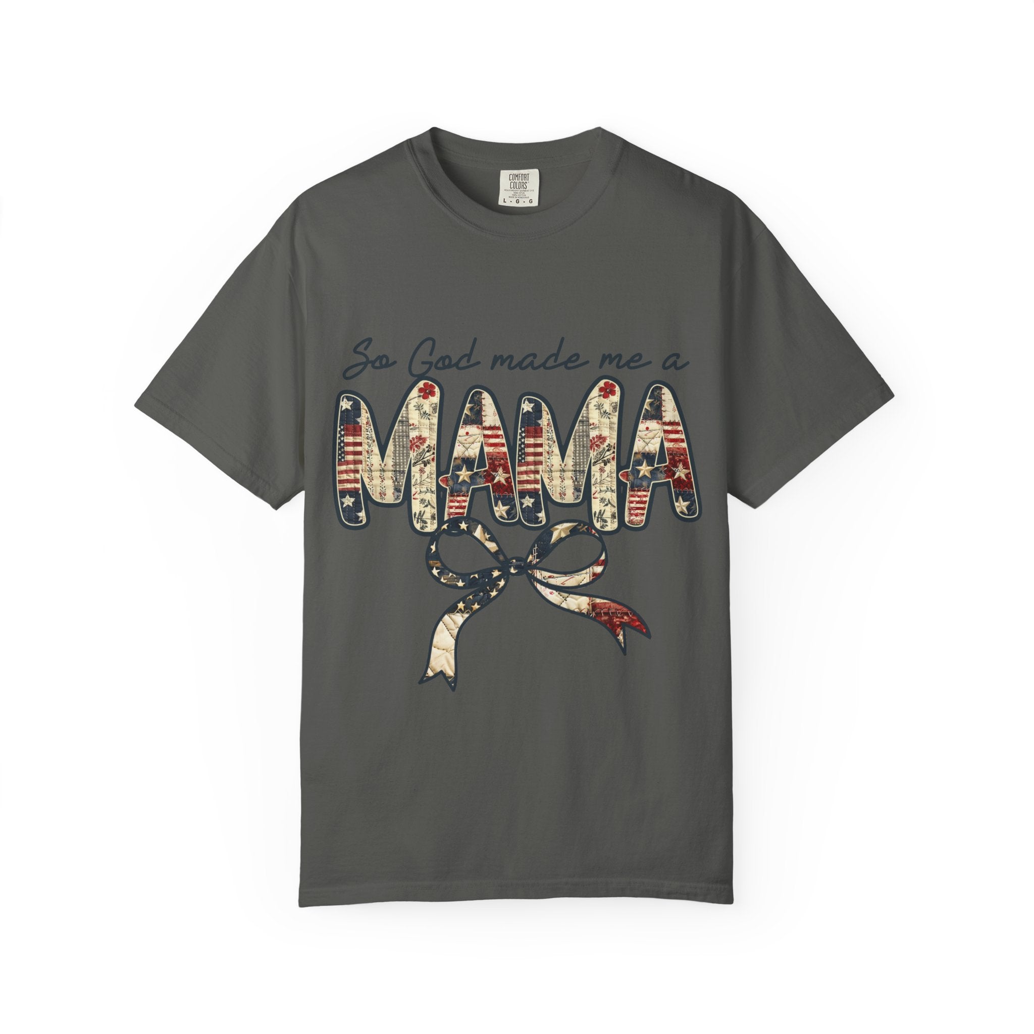 Mama Graphic T-Shirt – “So God Made Me a Mama” Floral Americana Bow Tee