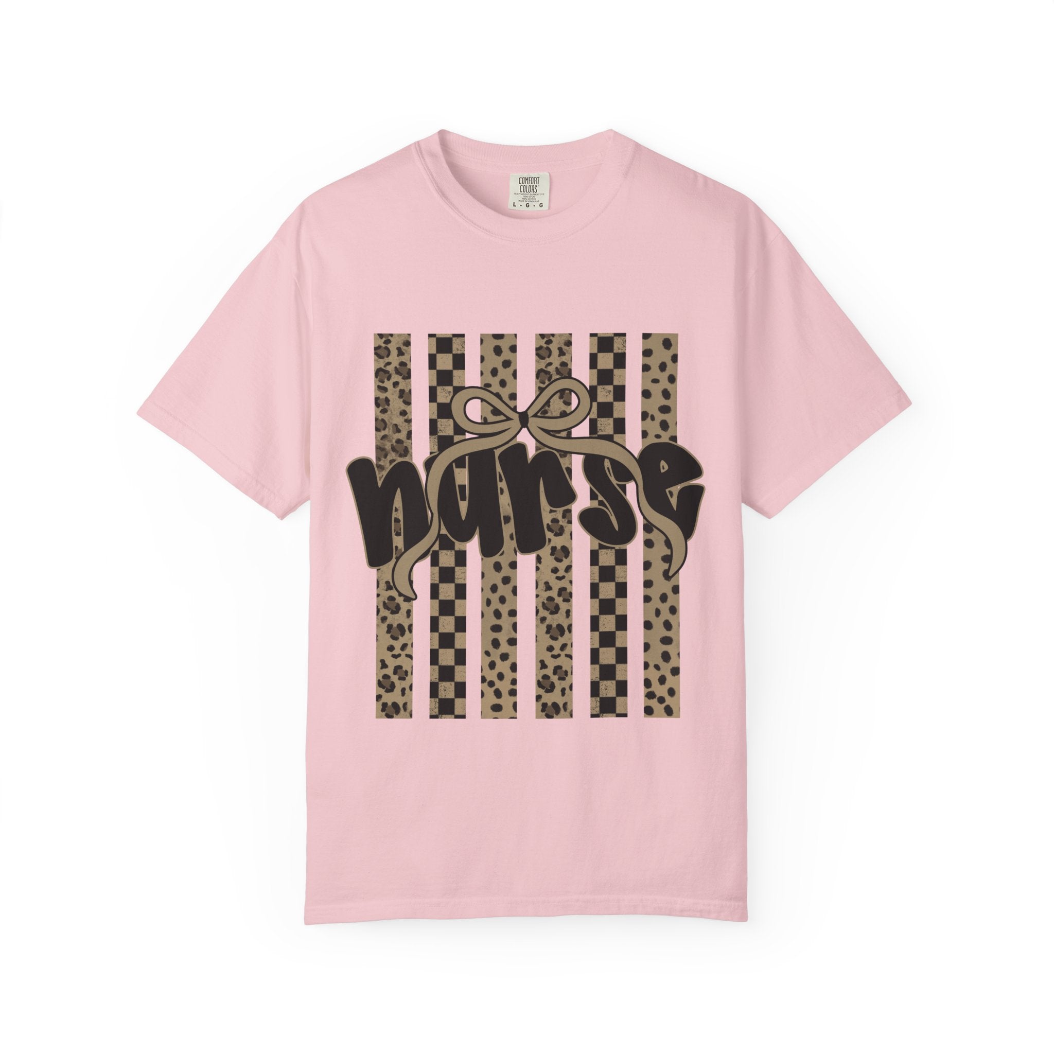 Nurse Leopard Stripes Graphic T-Shirt