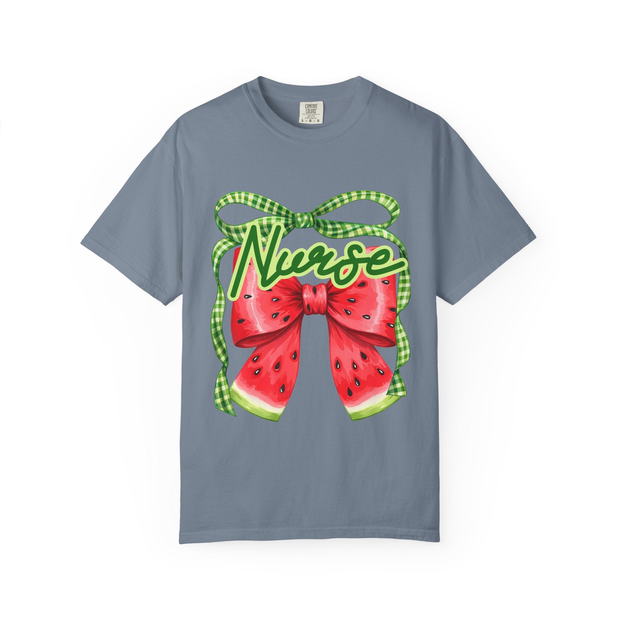 Nurse Watermelon Bow T-Shirt — Cute Summer Nurse Gift