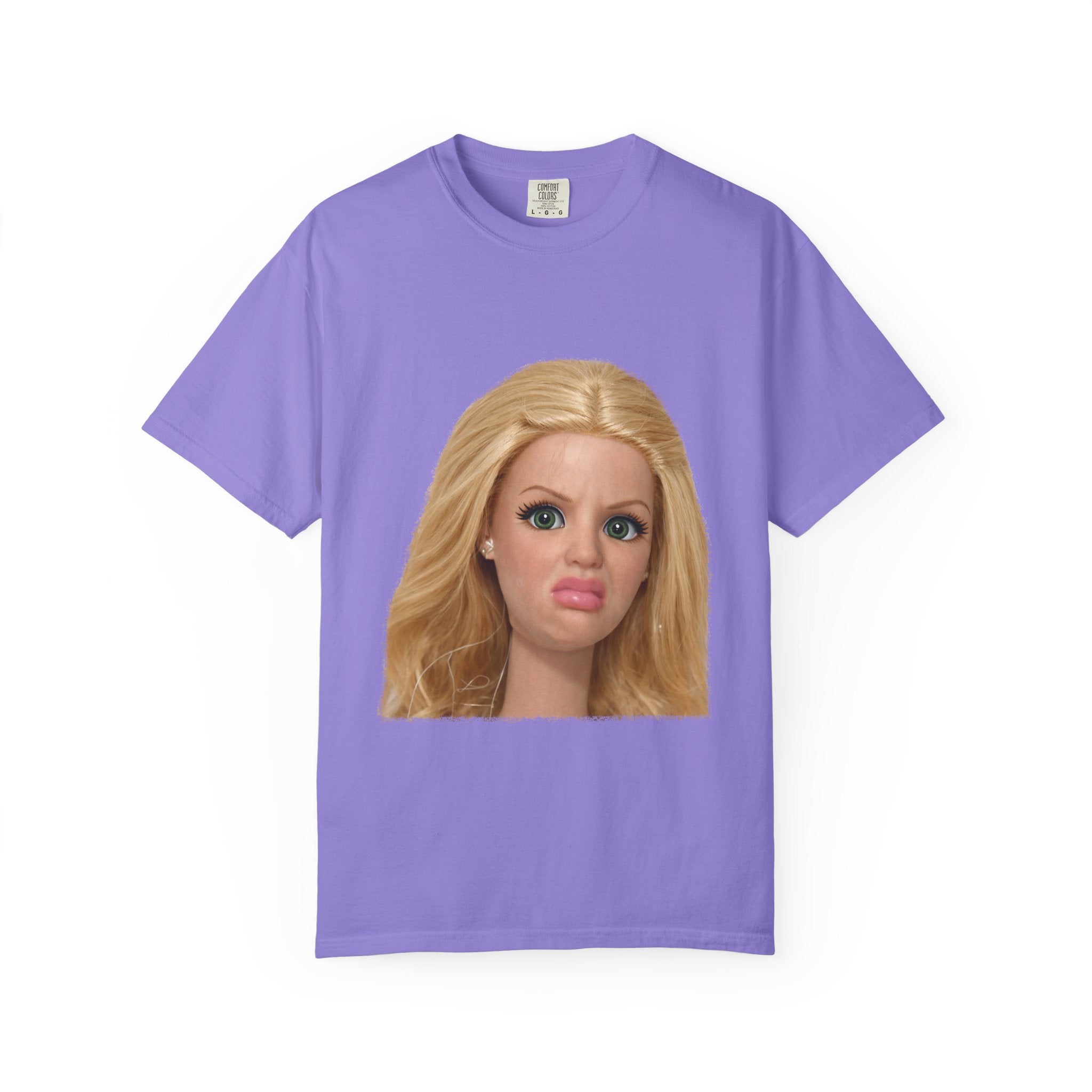Funny Barbie Face Tee — Sassy Doll Expression Graphic T-Shirt