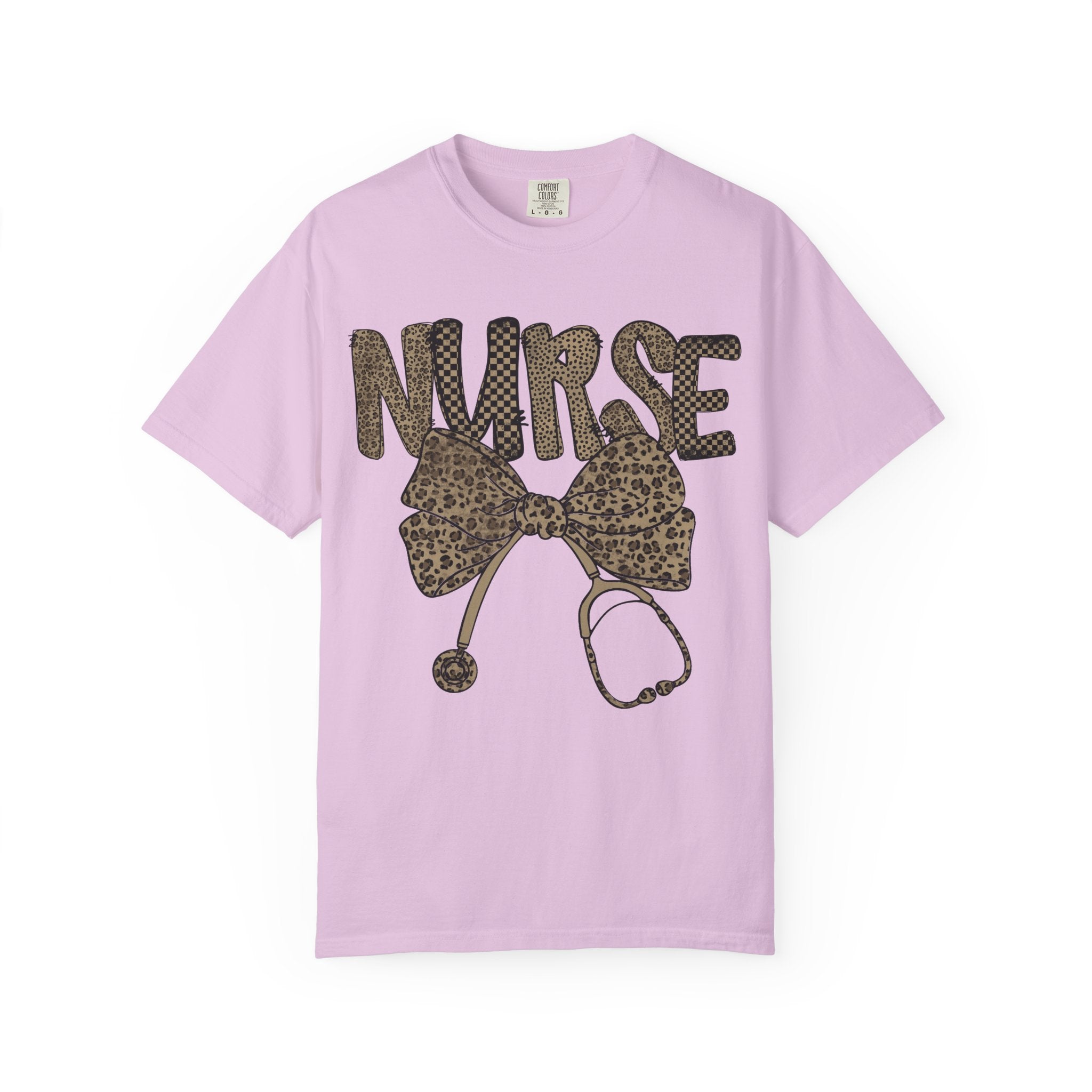 Nurse Leopard Print Stethoscope T-Shirt