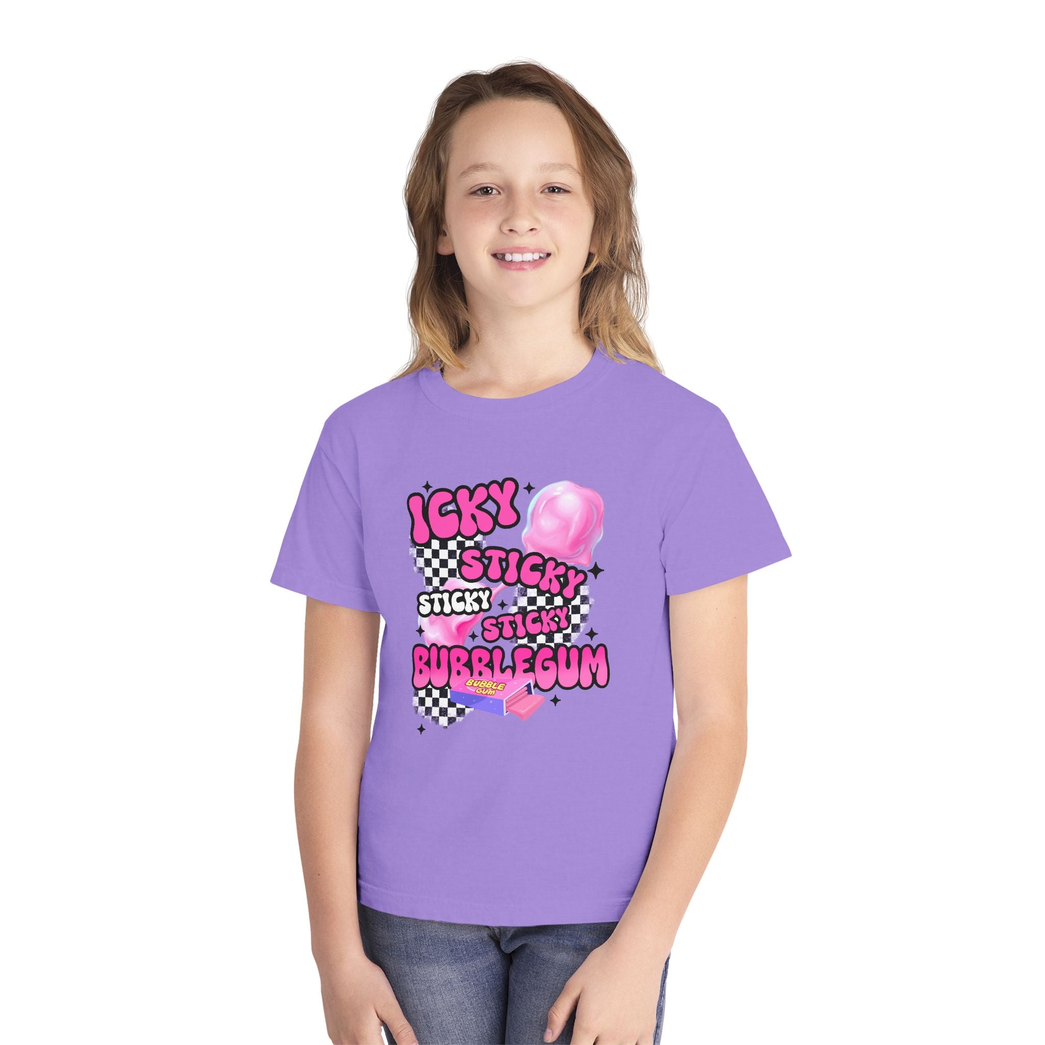 Youth Bubblegum Tee — "Icky Sticky Bubblegum" Graphic Shirt