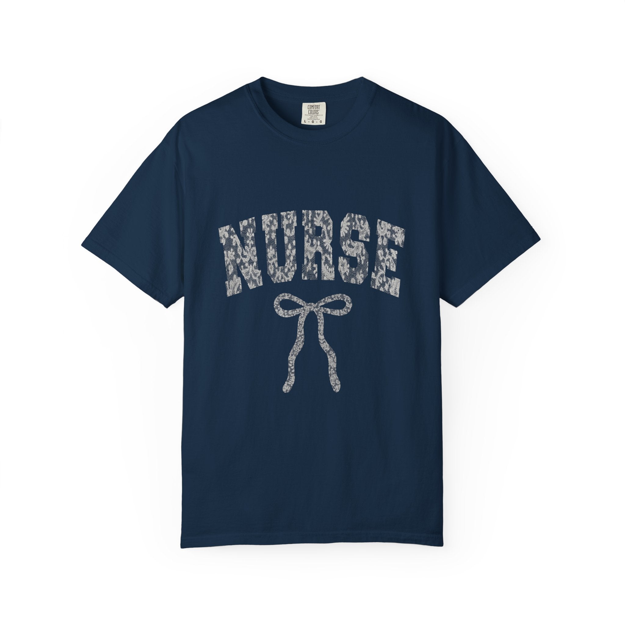 Nurse Ribbon T-Shirt — Subtle Floral 'NURSE' Gift Tee