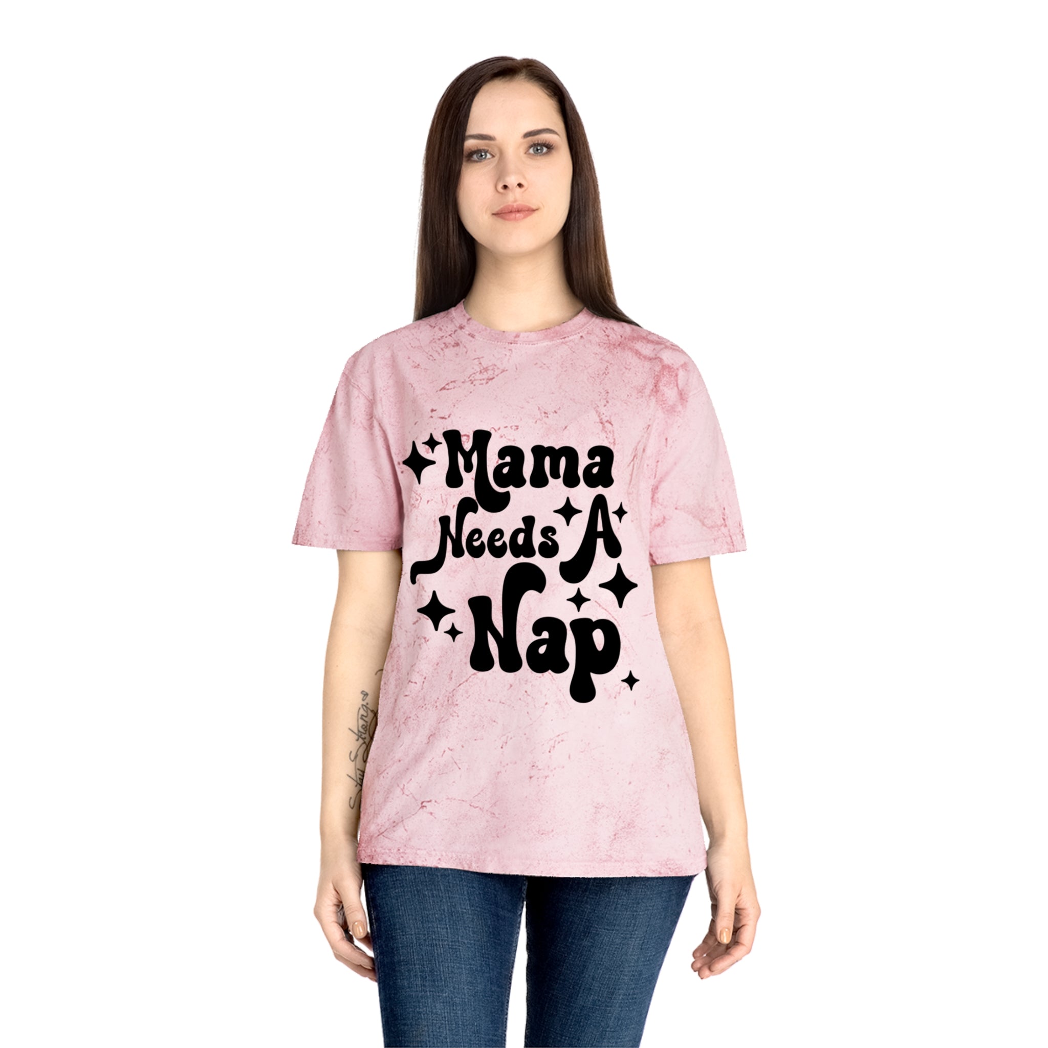 Mama Needs A Nap T‑Shirt — Retro Mom Graphic Tee (Tie‑Dye Look)