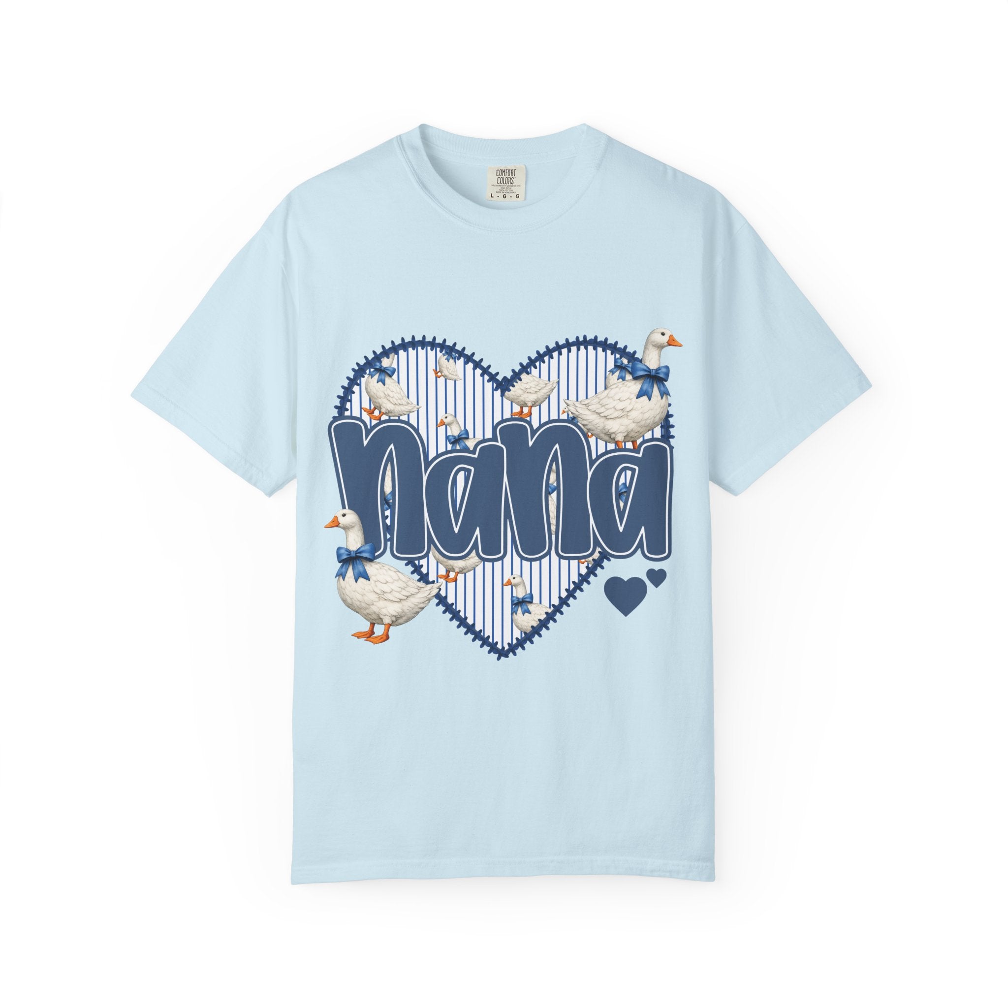 Nana Goose Heart T-Shirt — Cute Grandma Gift, ‘Nana’ Script with Geese