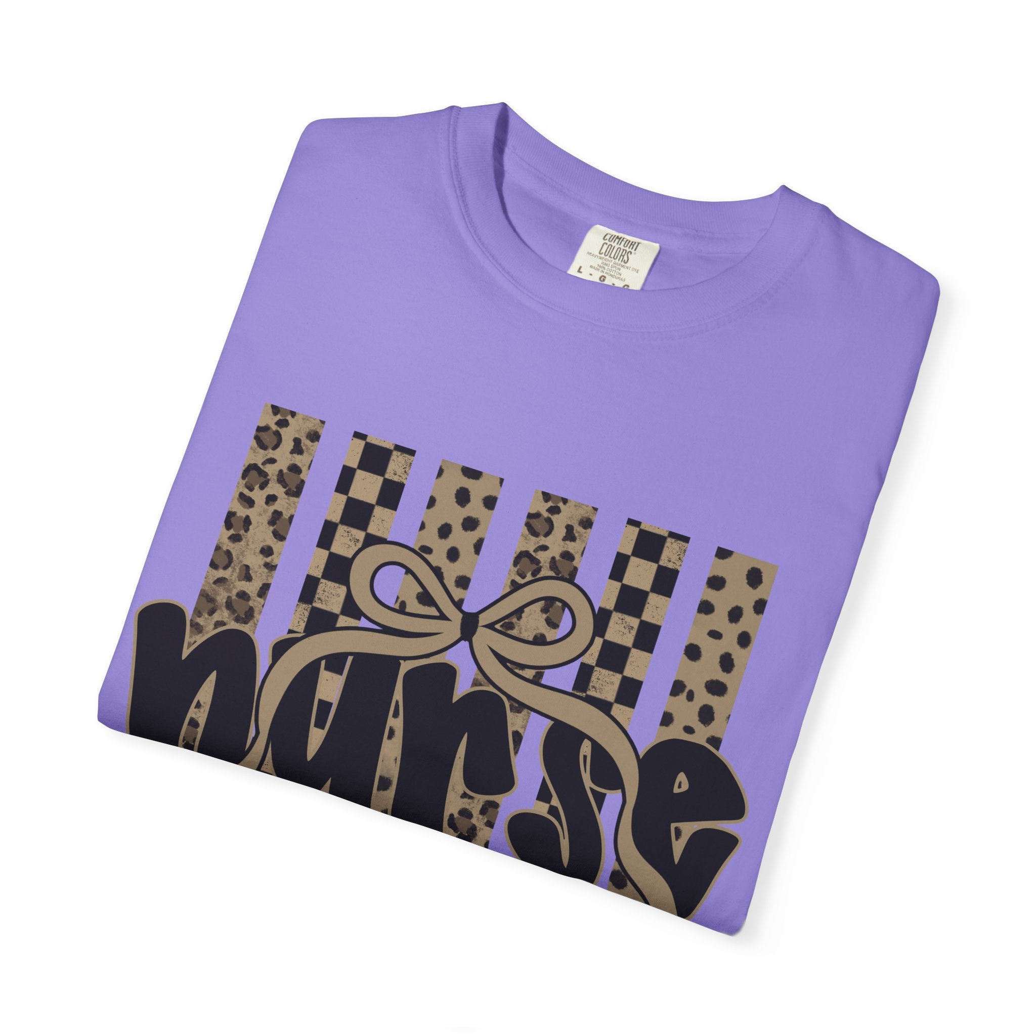 Nurse Leopard Stripes Graphic T-Shirt