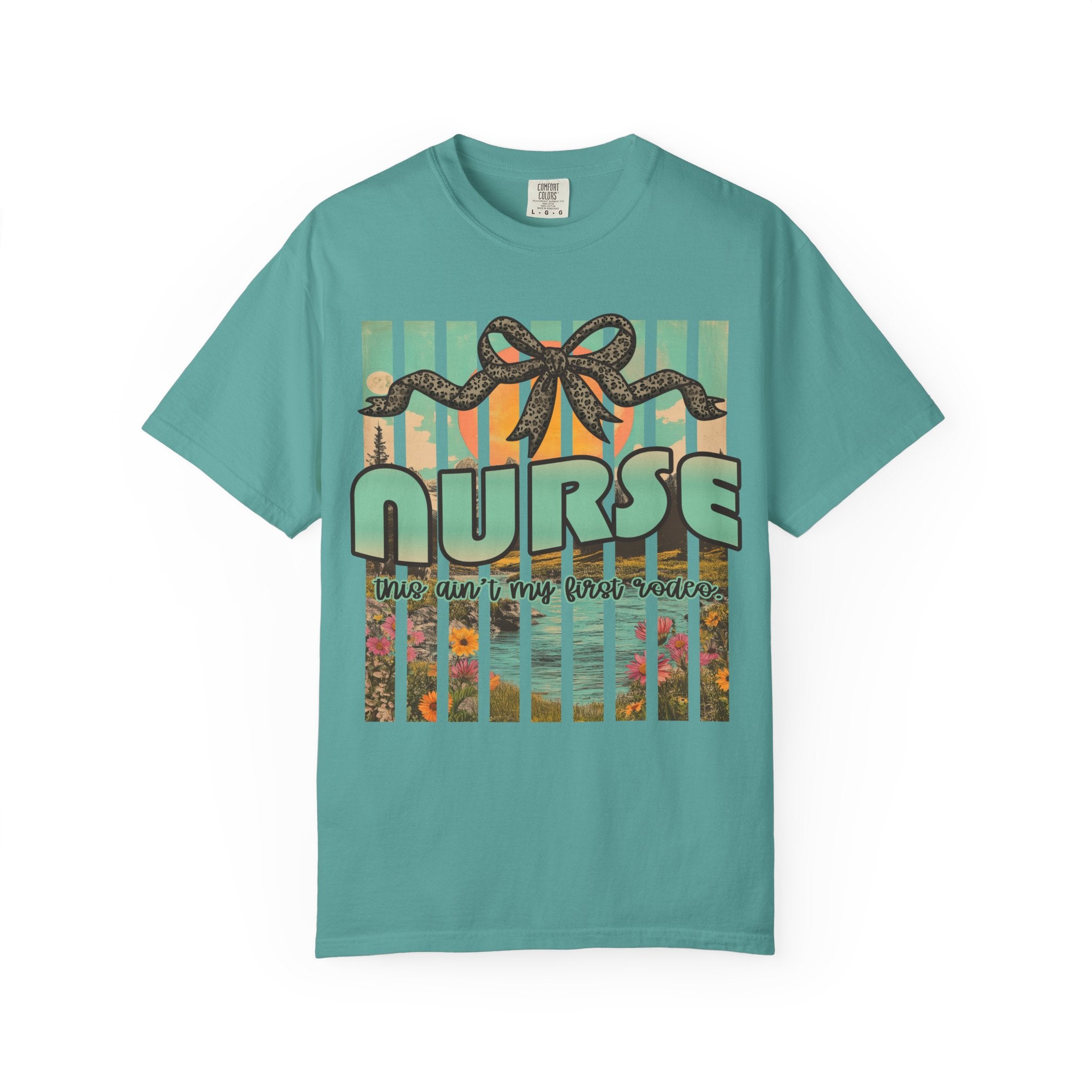 Nurse Floral Ribbon Graphic T-Shirt