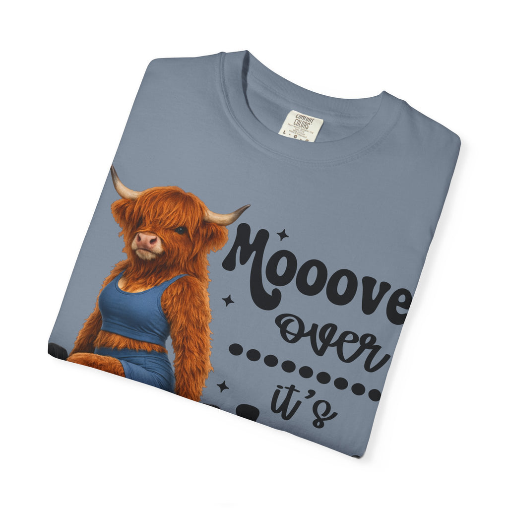 Leg Day Cow Graphic T-Shirt — "Mooove Over It's Leg Day" Funny Gym Tee