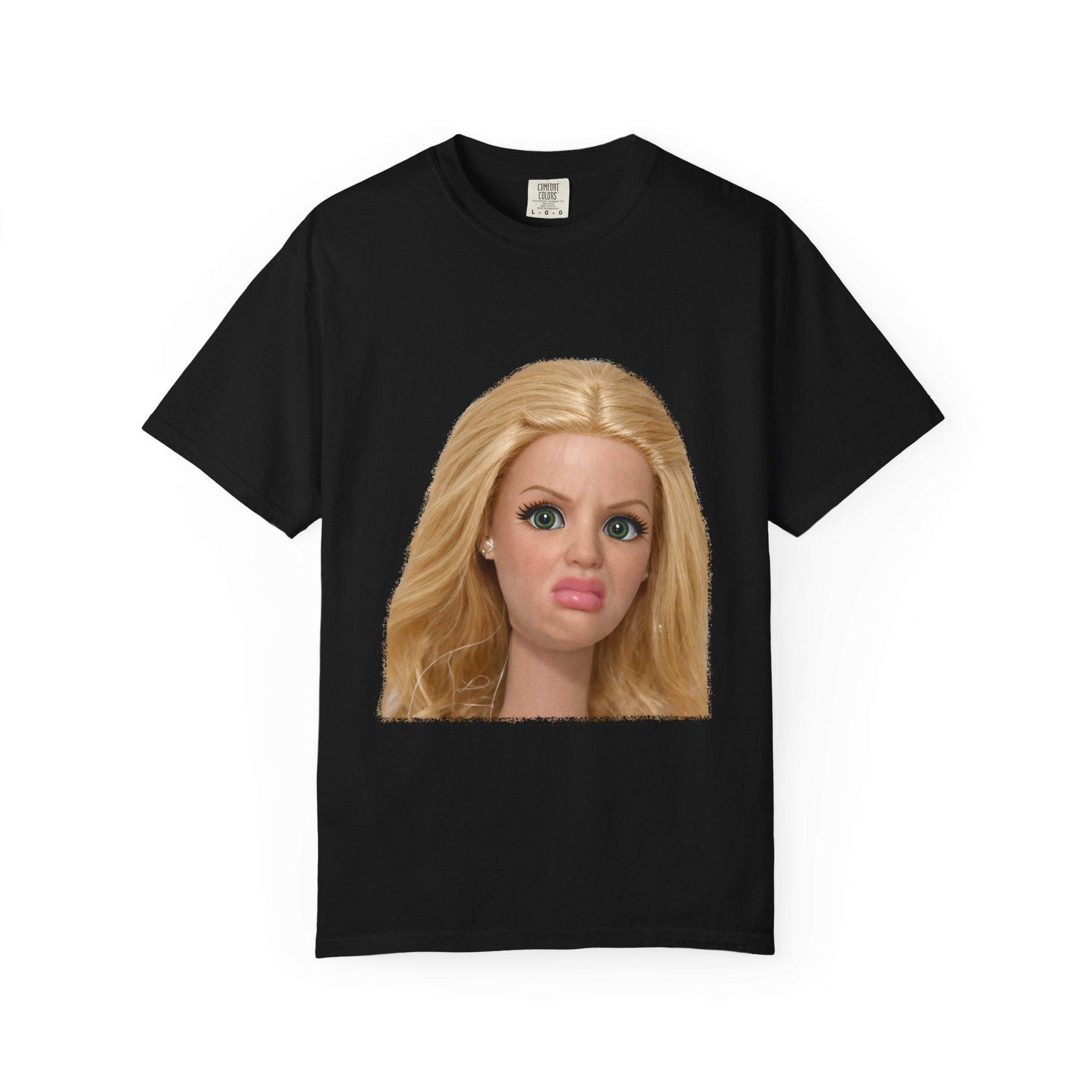 Funny Barbie Face Tee — Sassy Doll Expression Graphic T-Shirt