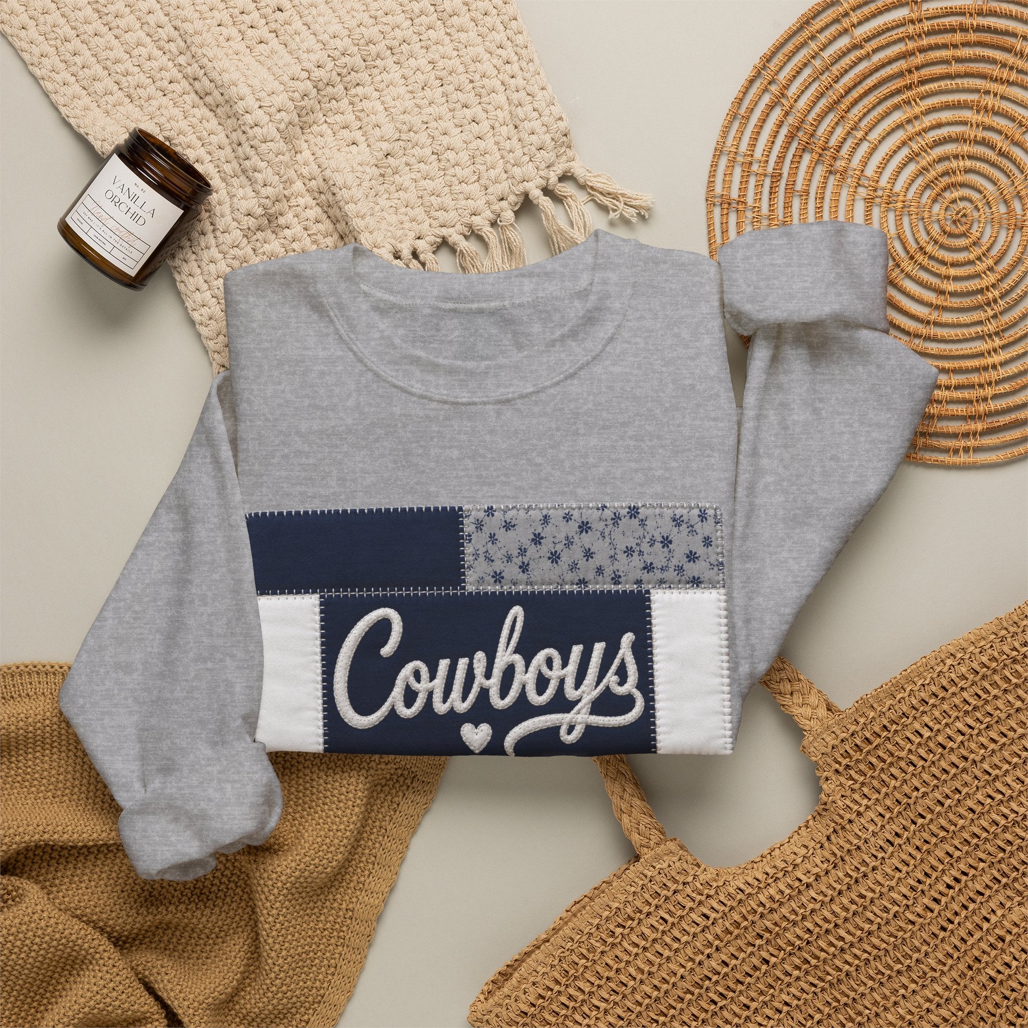 Cowboys Patchwork Crewneck Sweatshirt