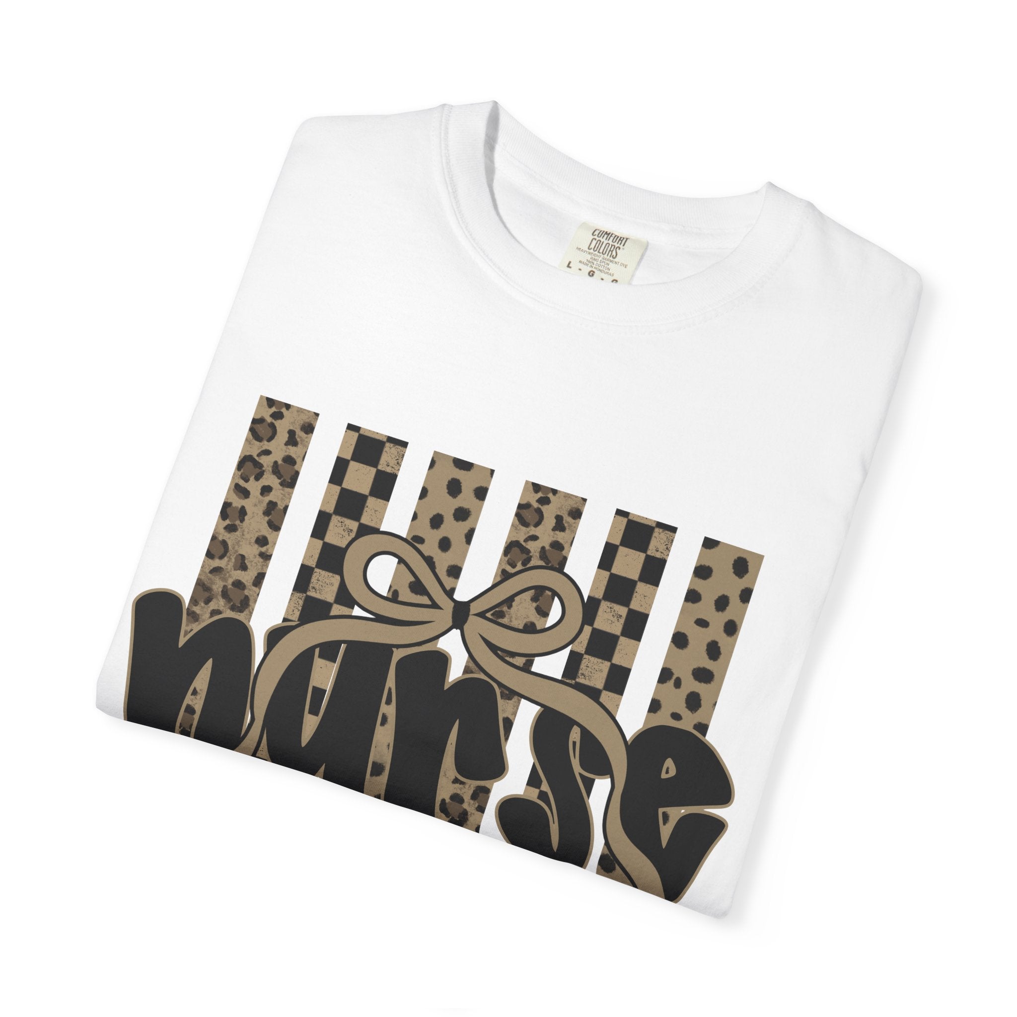 Nurse Leopard Stripes Graphic T-Shirt
