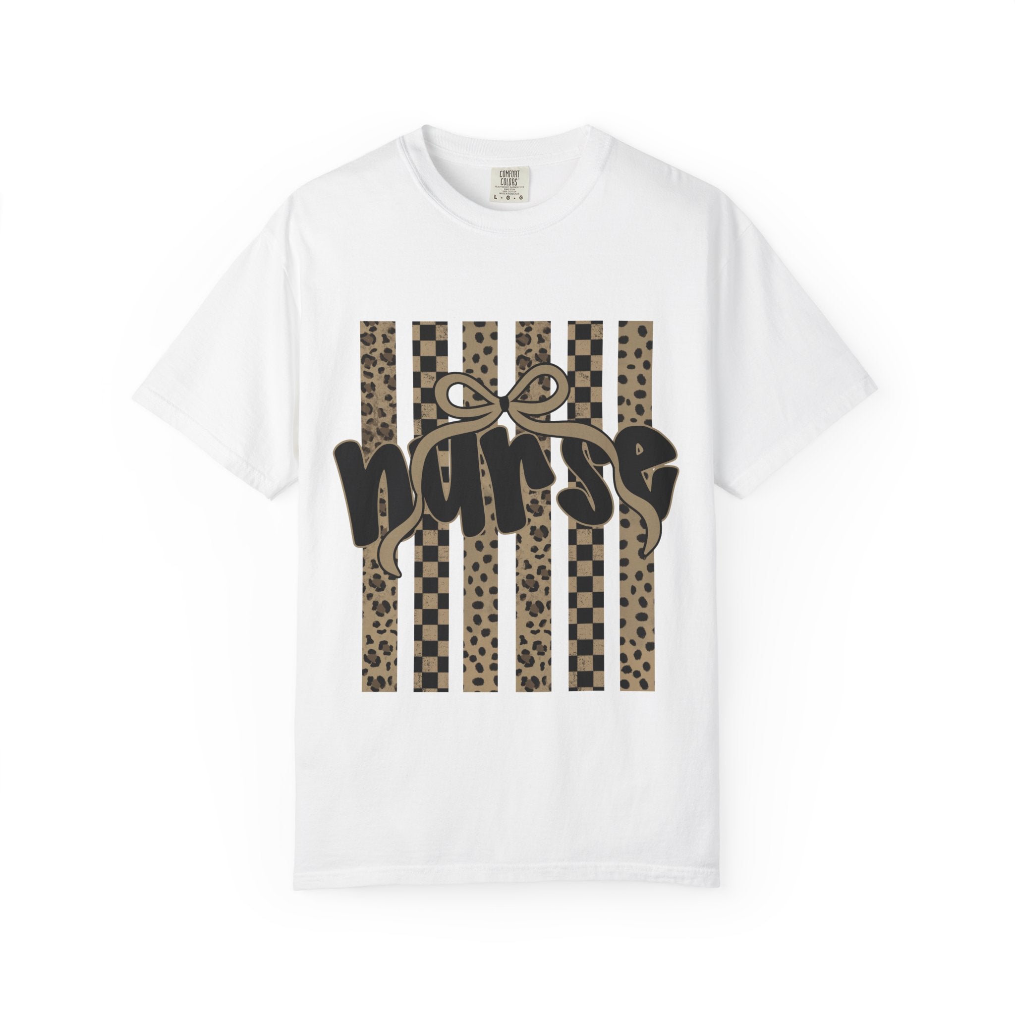 Nurse Leopard Stripes Graphic T-Shirt