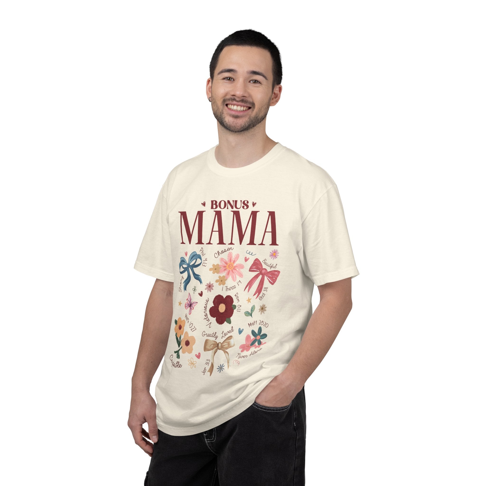 Bonus Mama Floral T-Shirt — Proud Stepmom Gift for Mother’s Day