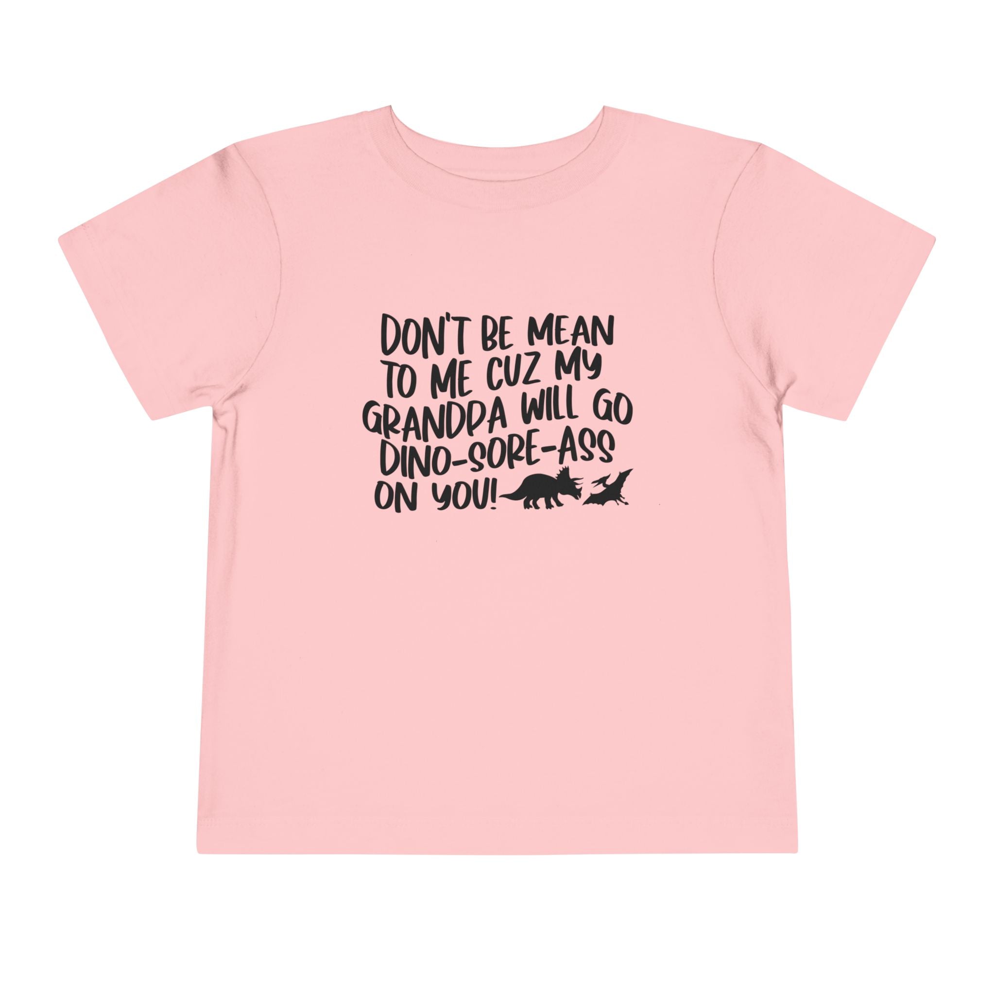 Toddler Tee - "Don't Be Mean to Me Cuz My Grandpa Will Go Dino-sore-ass on You"