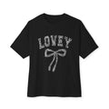 Lovey Bow Tee — Oversized Graphic T‑Shirt with Vintage Ribbon Design