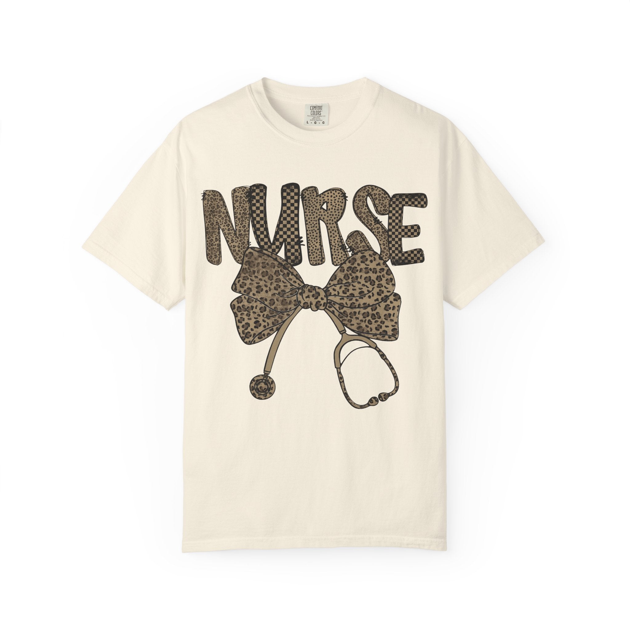 Nurse Leopard Print Stethoscope T-Shirt
