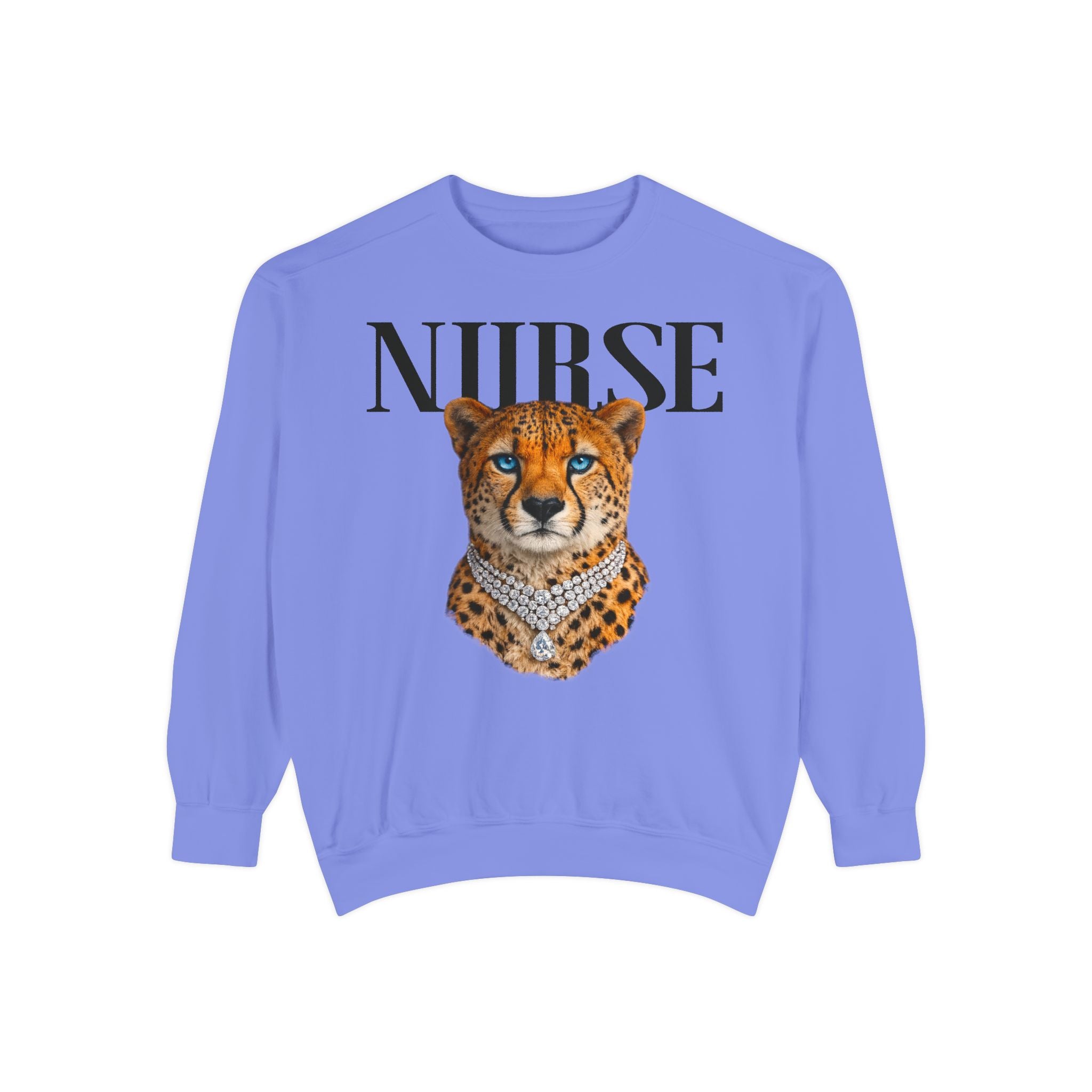Nurse Cheetah Crewneck Sweatshirt — Fierce Nursing Pride Pullover