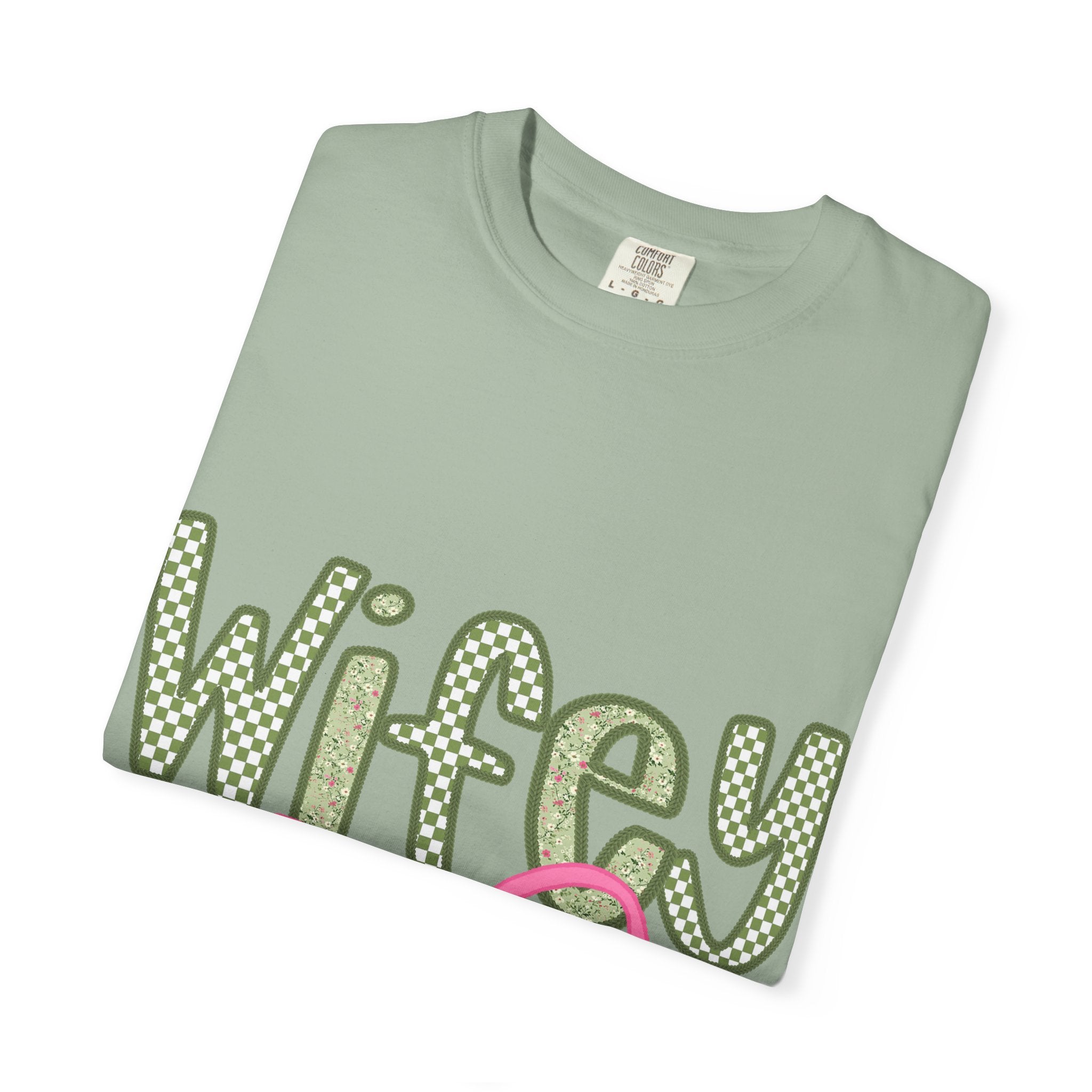 Wifey Graphic T-Shirt — Cute Polka Dot Text with Pink Bow